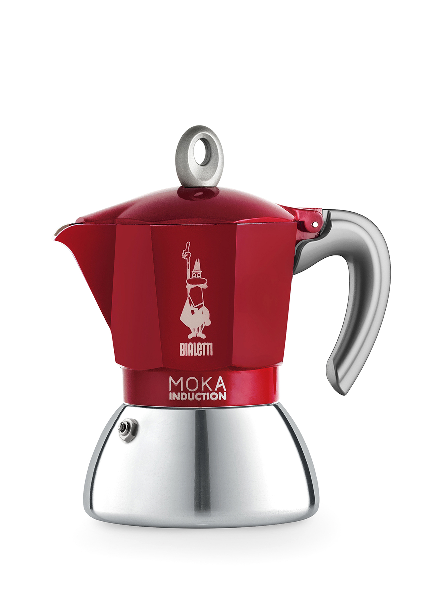 İndüksiyon Kırmızı 6 Cup Moka Pot