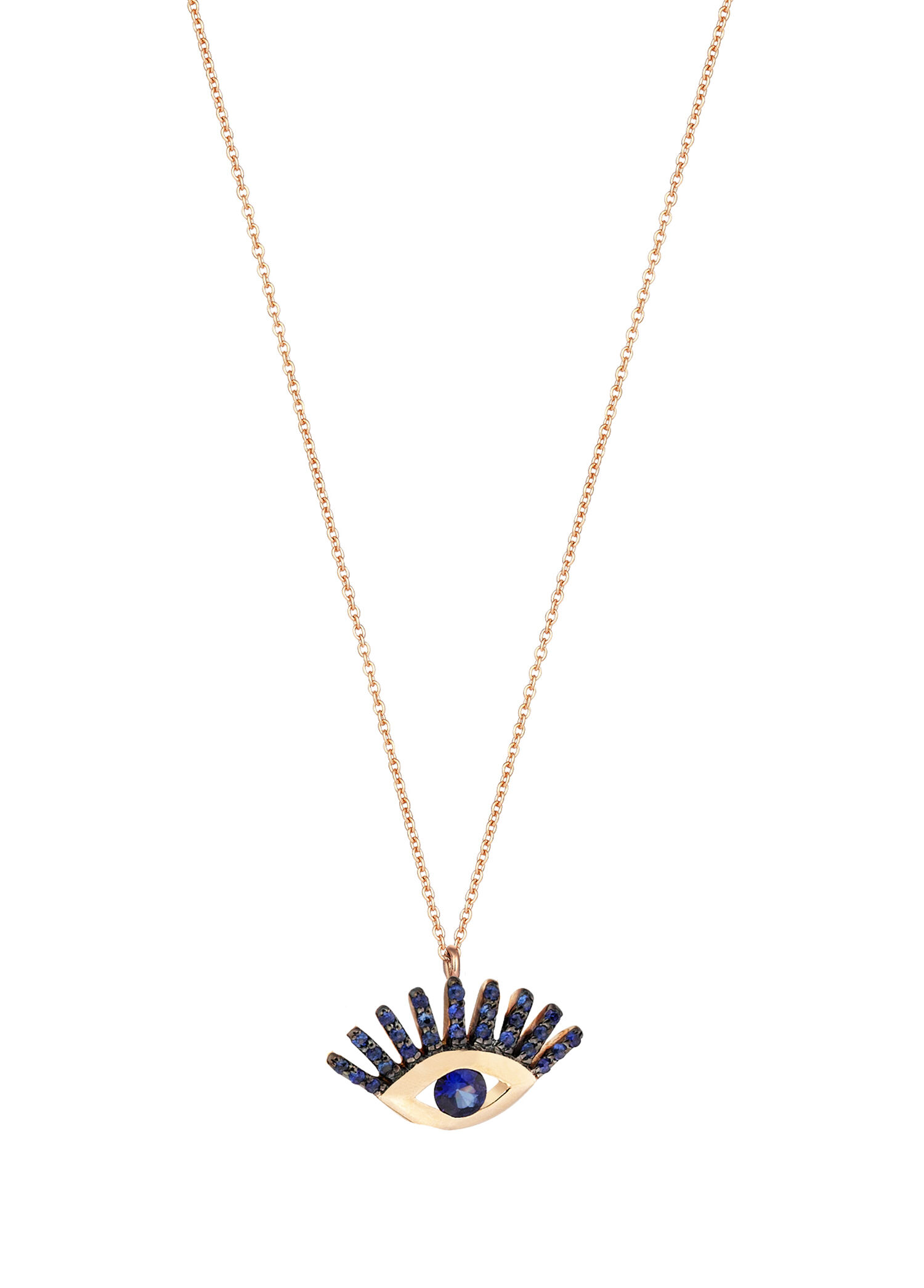 Shimmery Evil Eye Maxi Altın Zincir Kolye