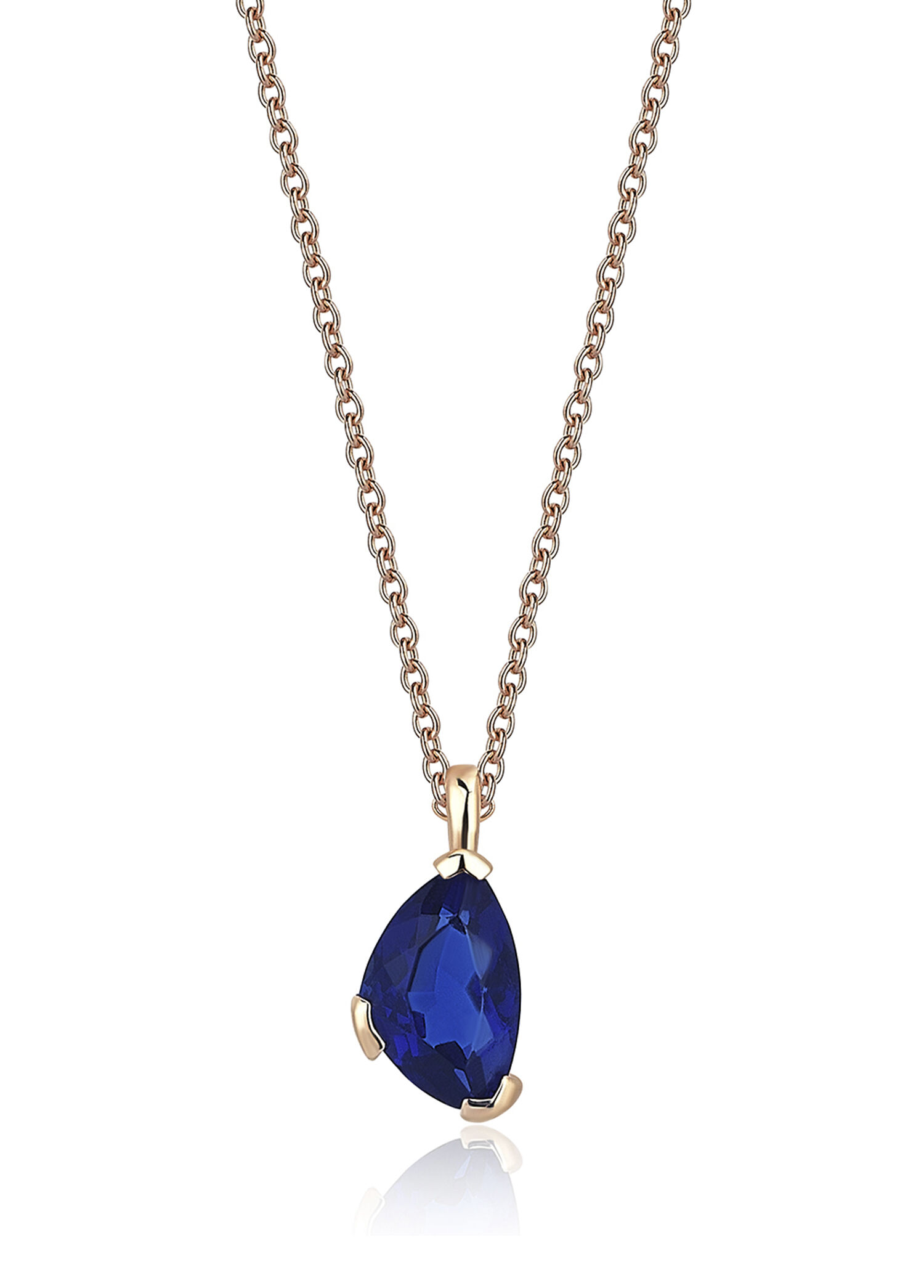 Self Blue Necklace 14 Ayar Rose Gold Kadın Kolye