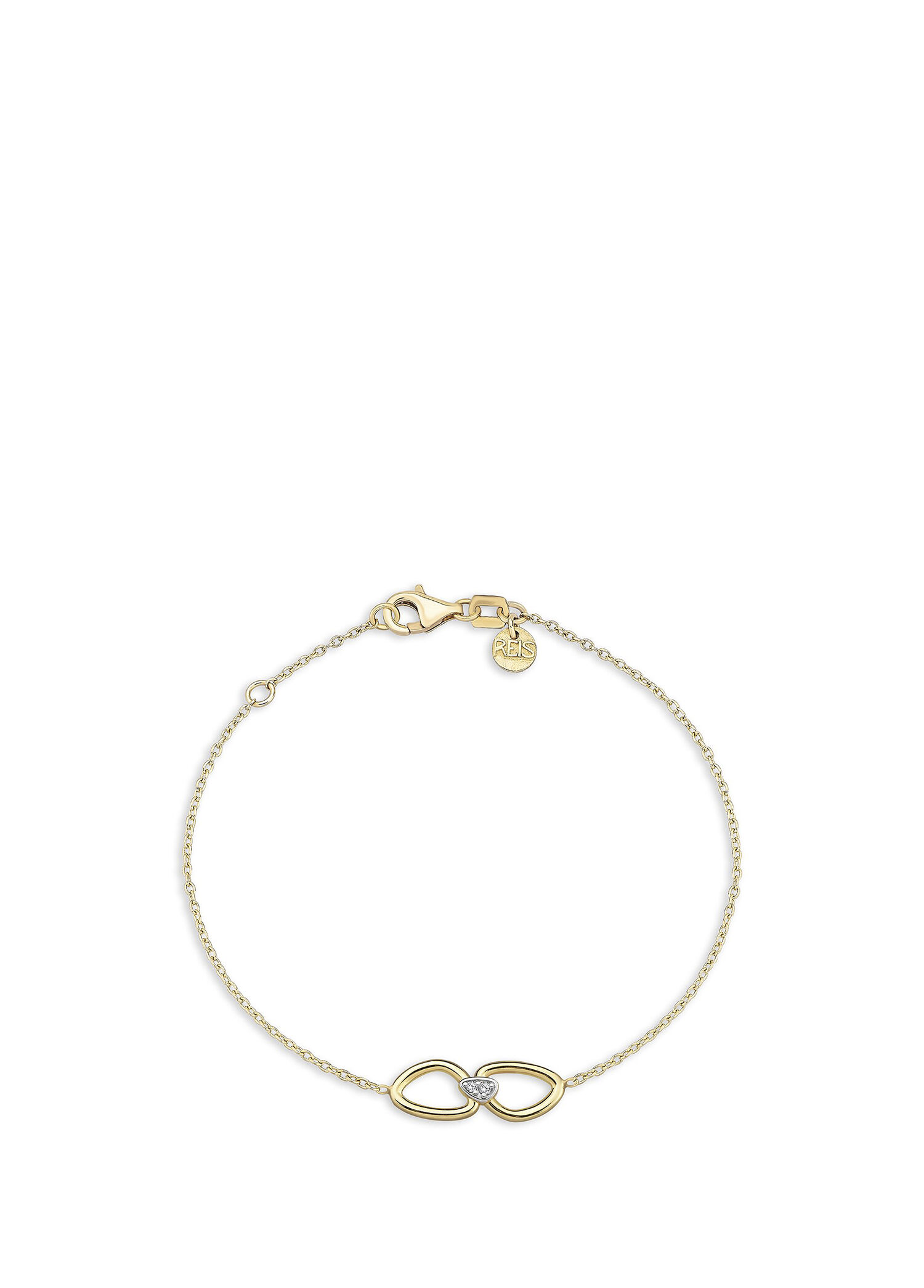 Connection Pırlanta Taşlı 14 Ayar Rose Gold Kadın Bilezik