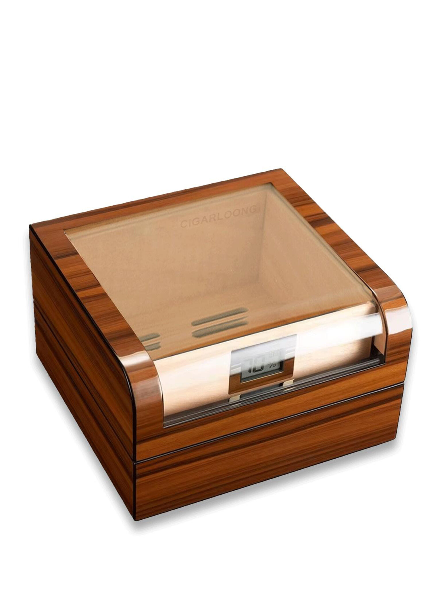 Humidor Ceviz 60's Camlı Puro Kutusu