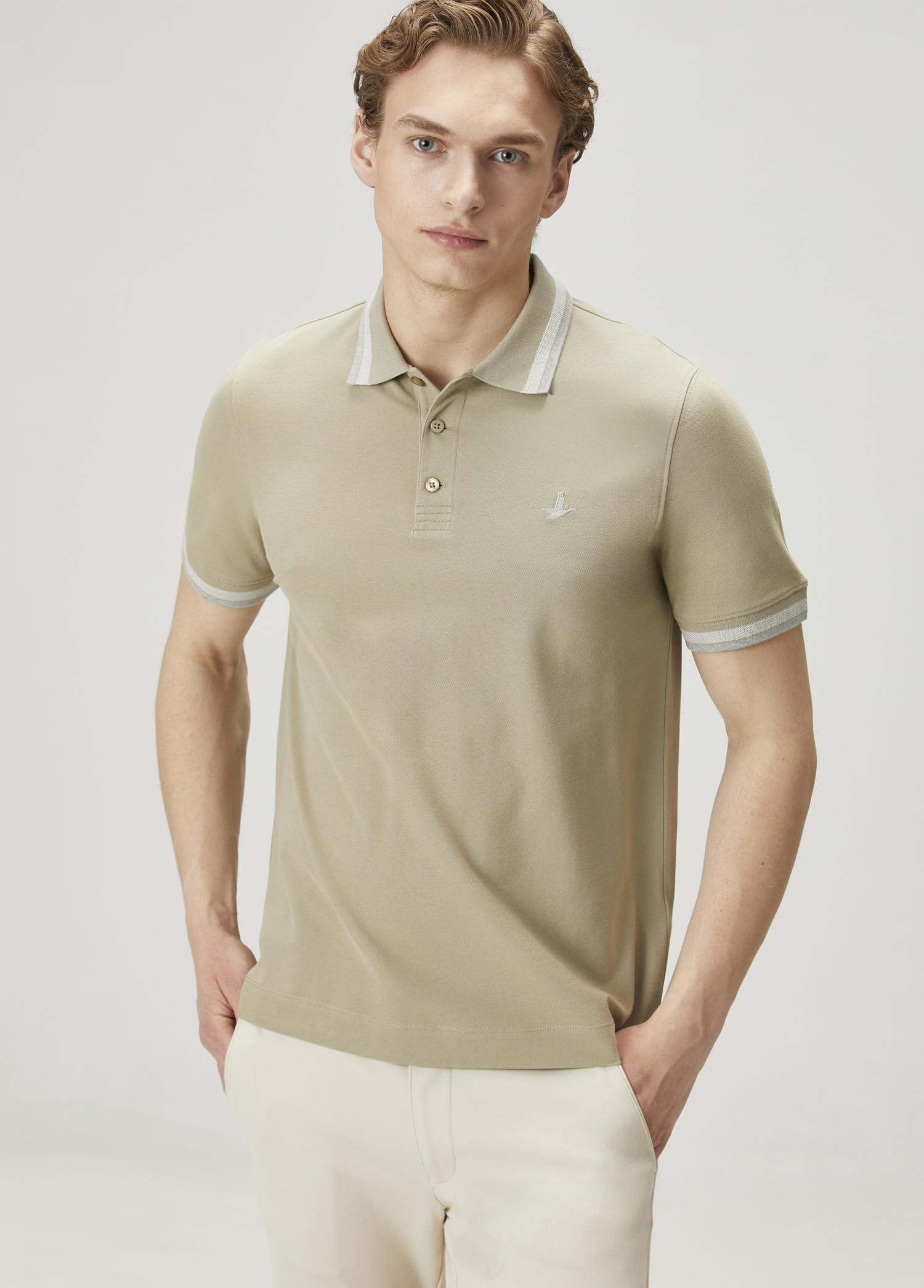 Açık Haki Polo Yaka T-shirt_1