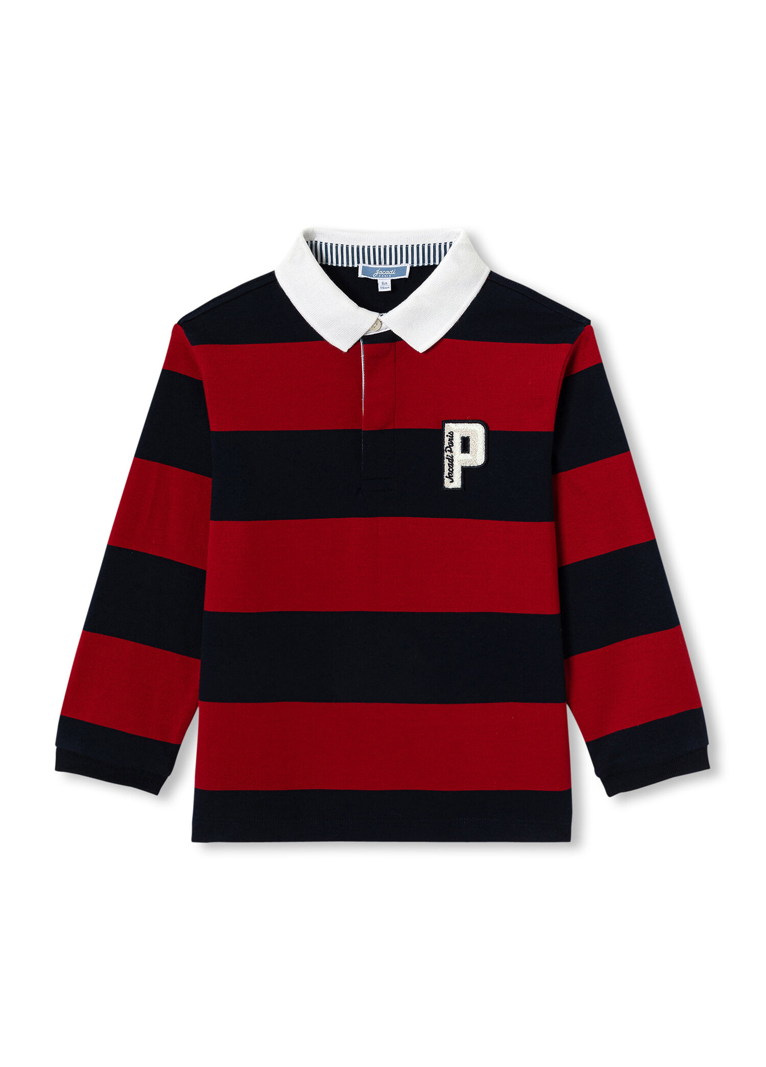 Jacadi Paris - Rugby Lacivert Kırmızı Polo Yaka Erkek Çocuk Sweatshirt - Lacivert, Kırmızı
