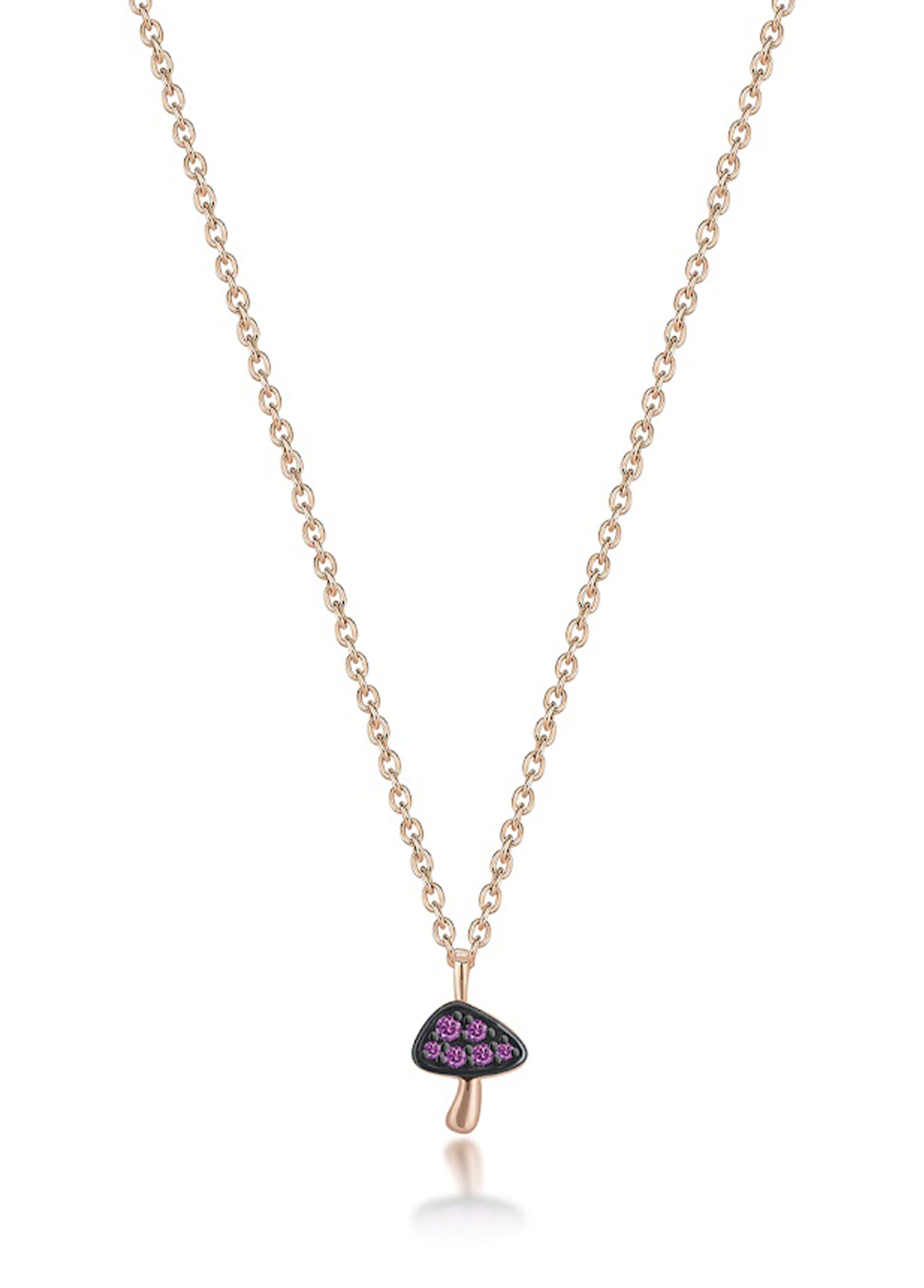 Violet Mushroom 14 Ayar Altın Kız Çocuk Kolye