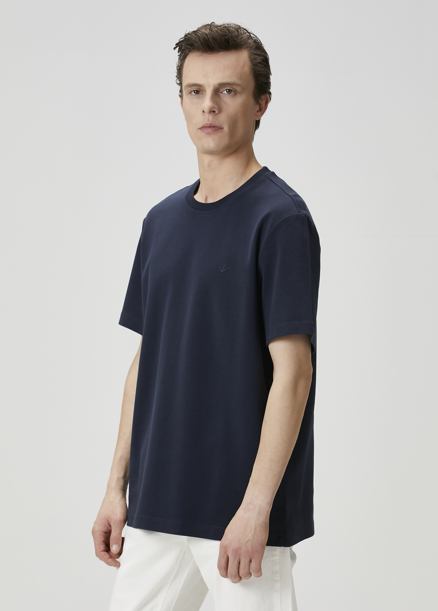 Relax Fit Lacivert Basic T-shirt_3