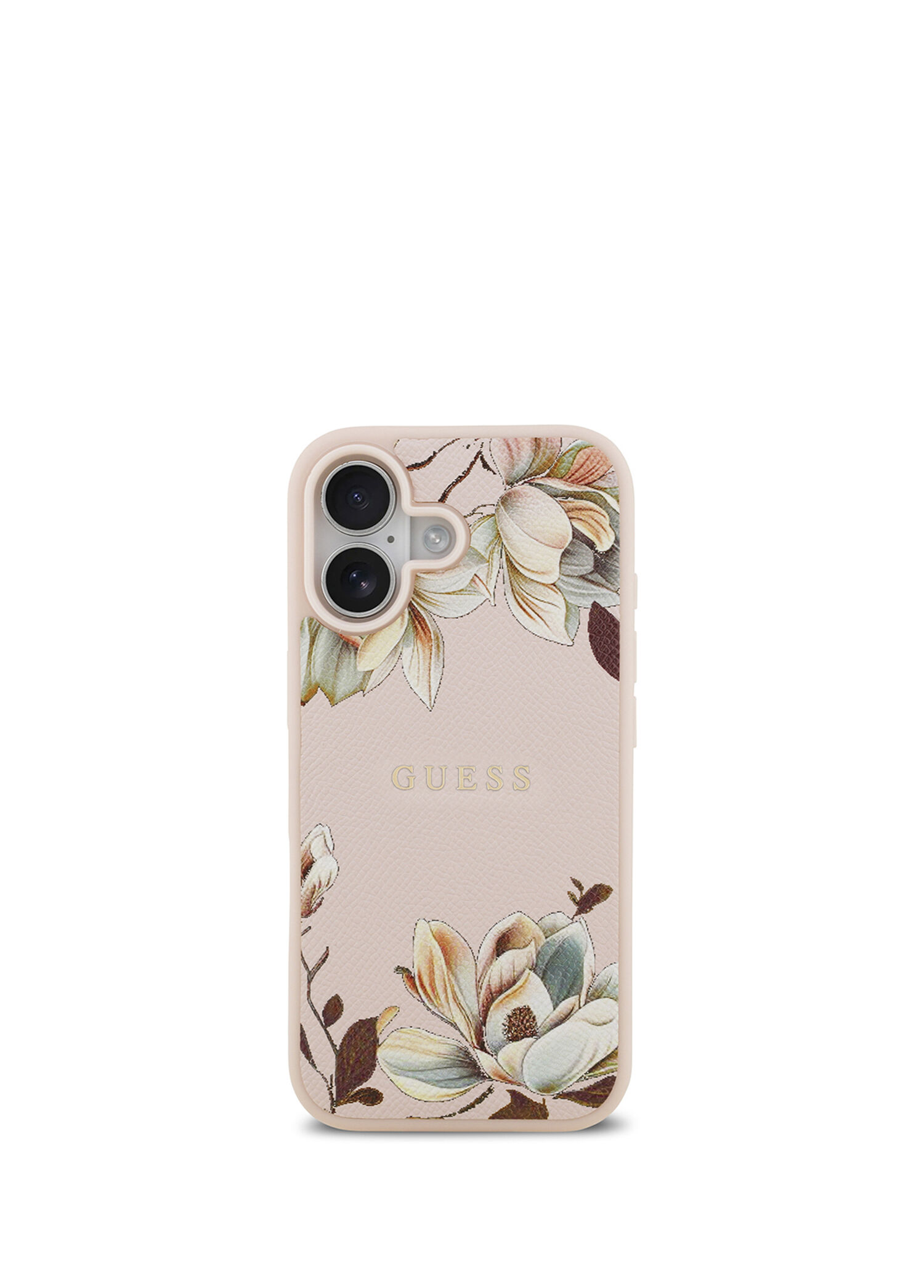 Floral Serisi iPhone 17 Taneli Çiçek Desenli Metal Logolu Magsafe Uyumlu Telefon Kılıfı