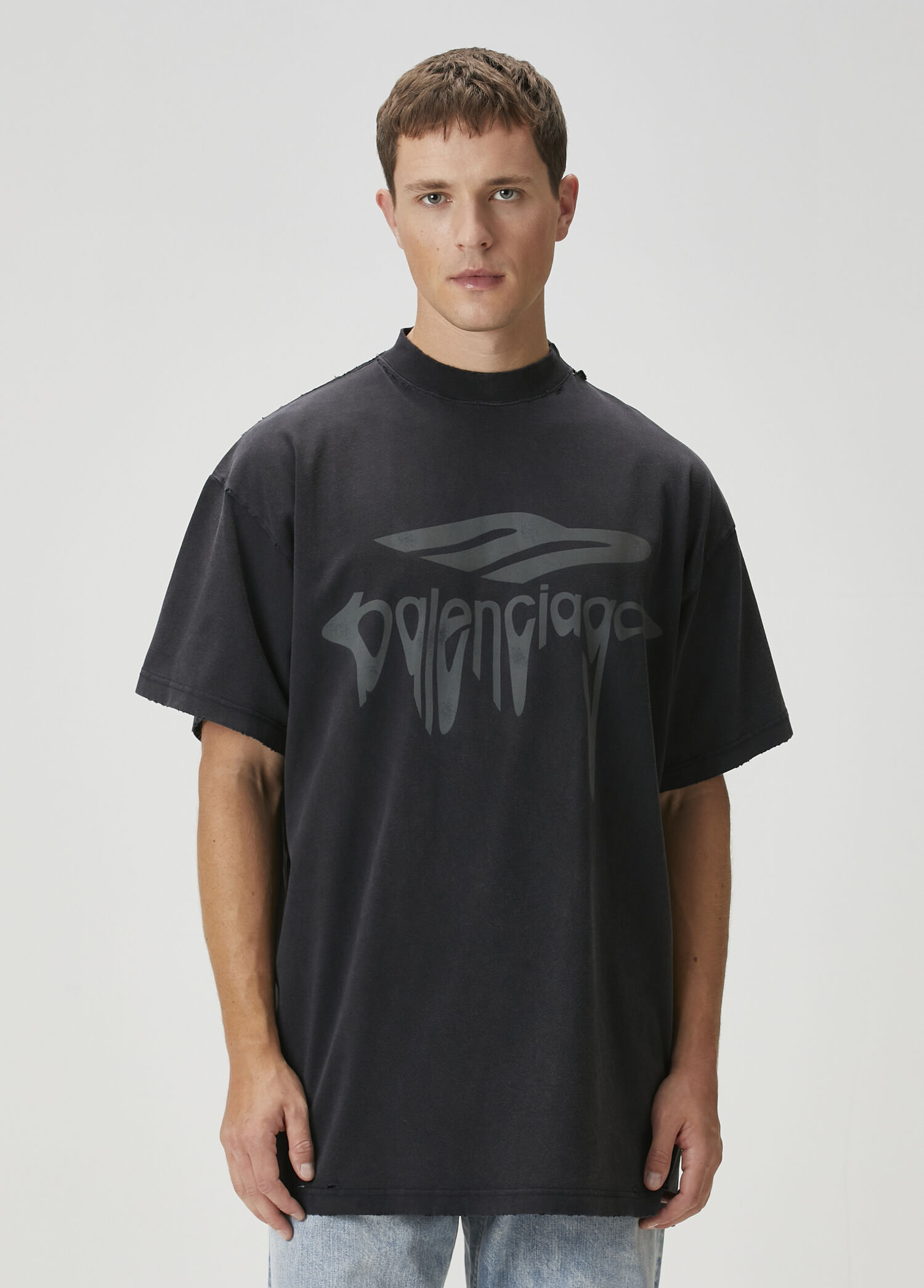 クロスファイアー・ハリケーン ［Blu-ray Disc+Tシャツ:BLACK] Balenciaga - 3B Liquefied Siyah T-shirt - Siyah