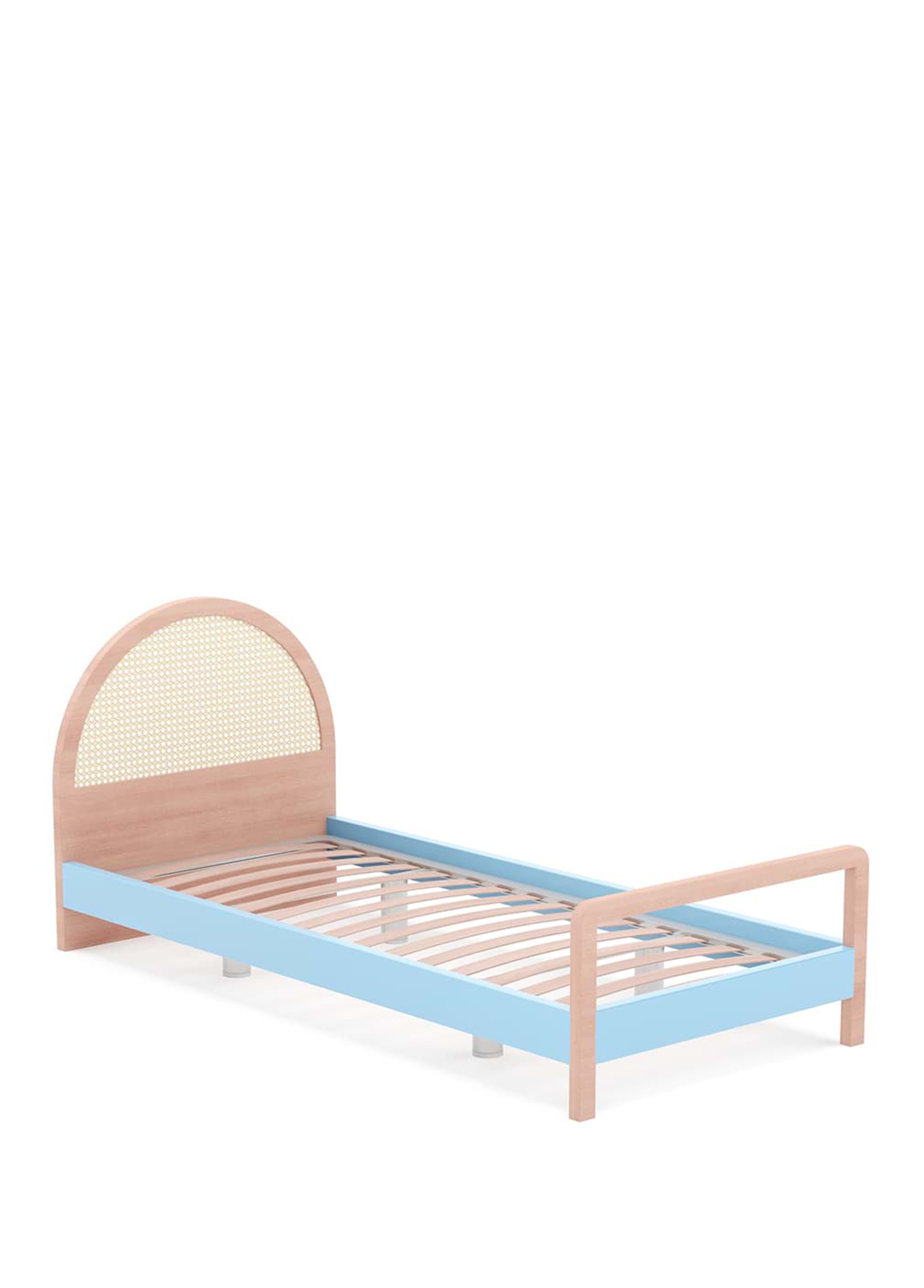 Culi Bed Doğal Ahşap Rengi ve Mavi Çocuk Yatak 90x190 cm