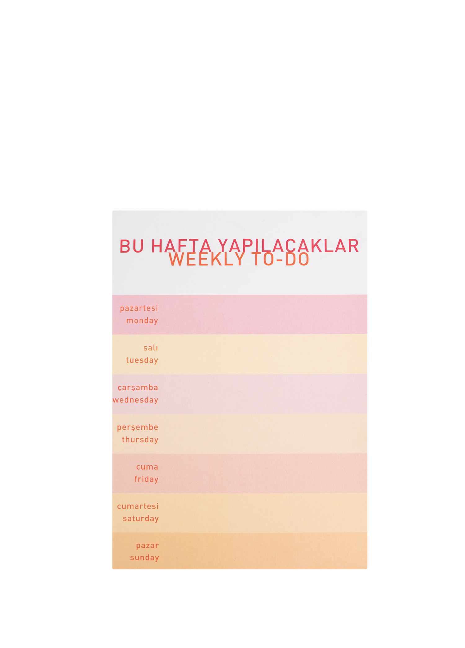 Pembe Haftalık İşler Bloknotu