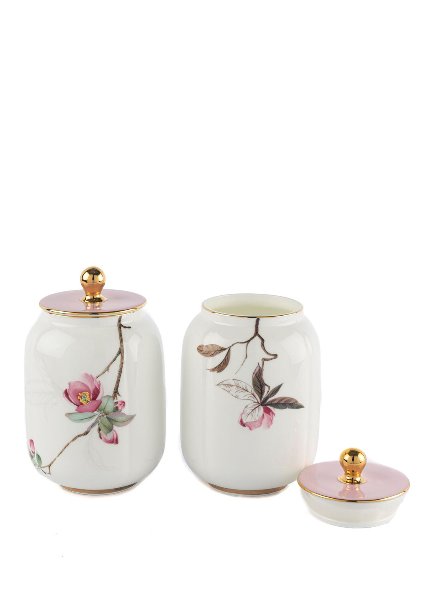 Mikasa Moor - Peachy Porselen Kapaklı 2'li Kavanoz Seti - Çok Renkli