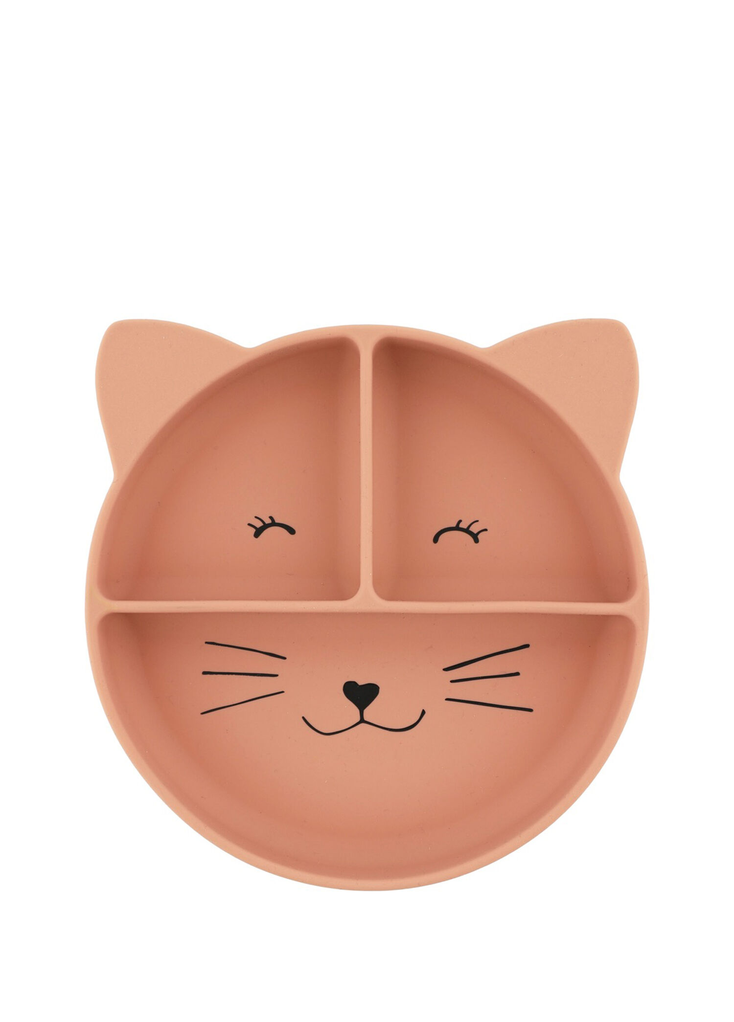 Mrs.Cat Pembe Silikon Vakumlu Bölmeli Çocuk Tabak