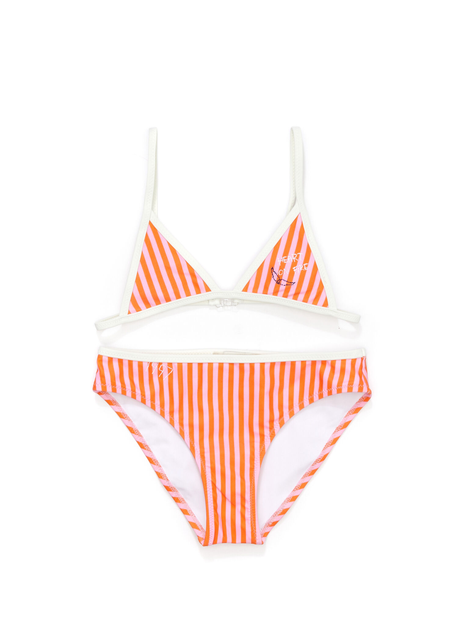 Turuncu Pembe Kız Çocuk Bikini Takımı
