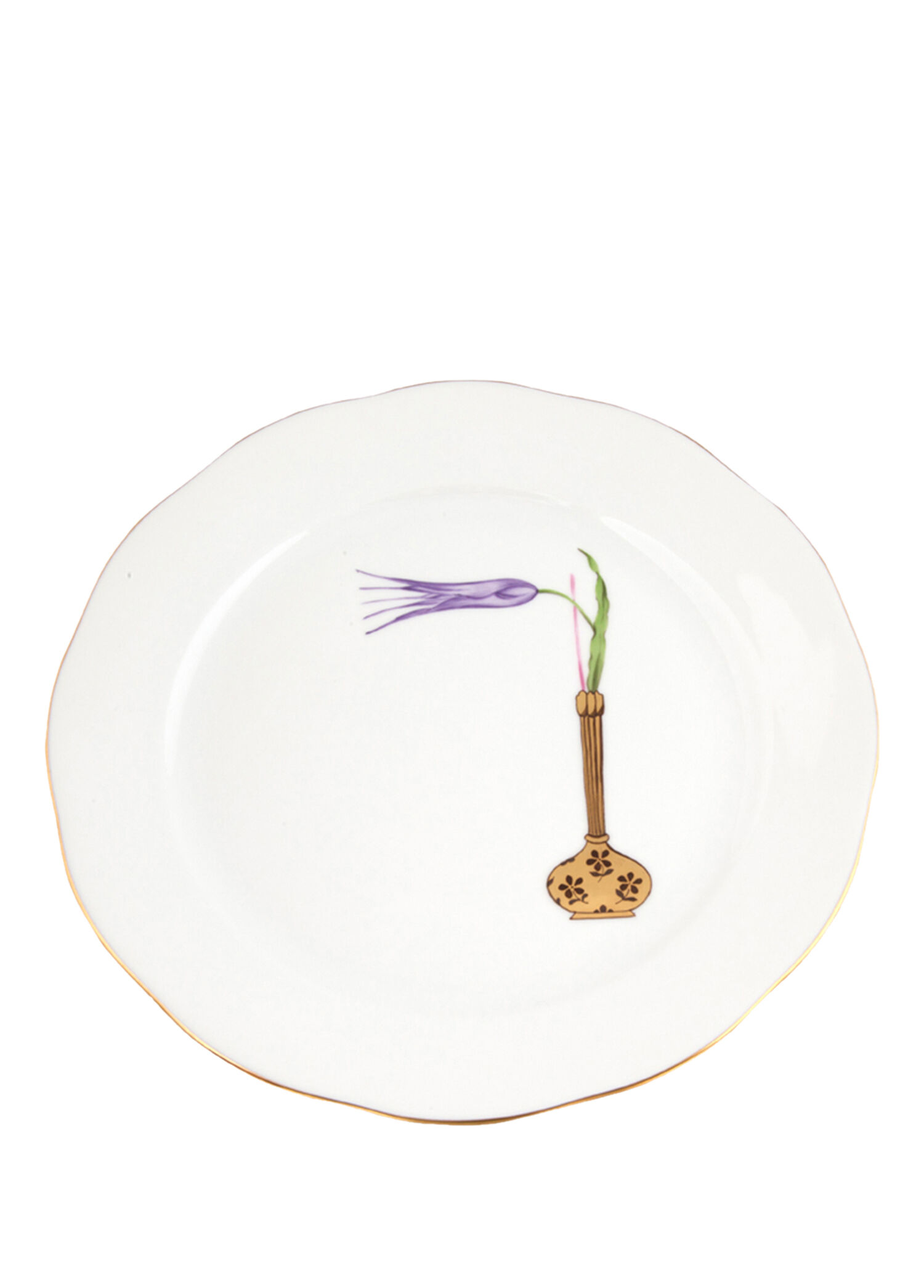 Lale Desenli Renkli Porselen Yemek Tabağı 26 cm