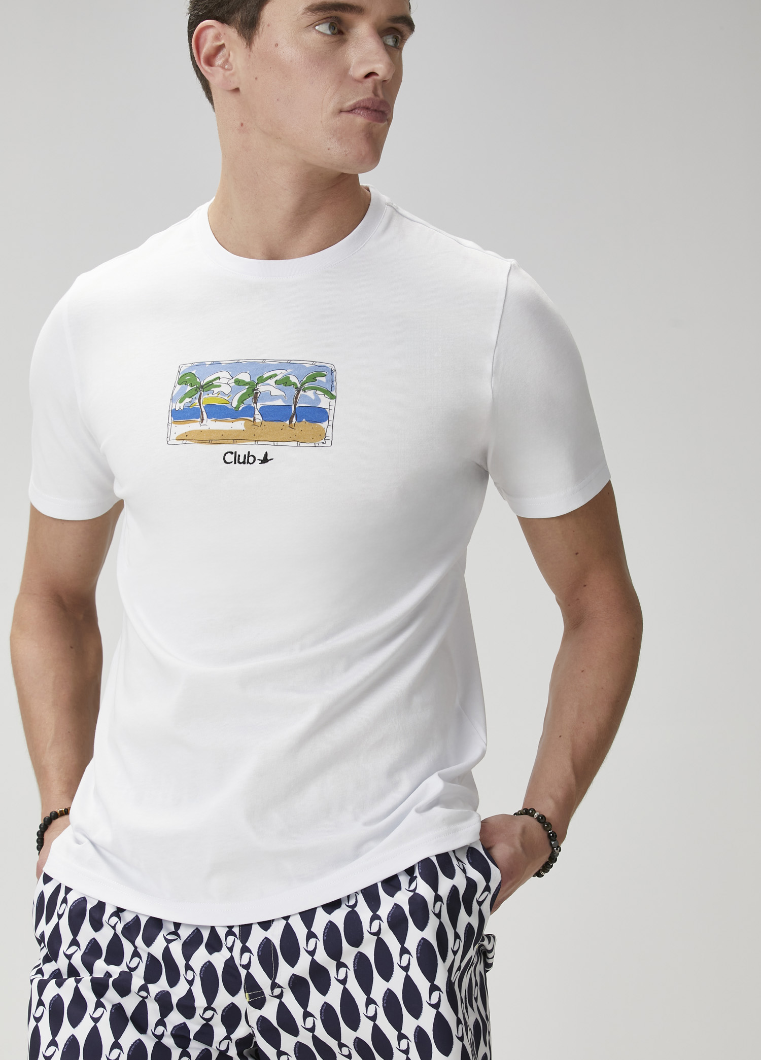 Beyaz Baskılı T-shirt_1