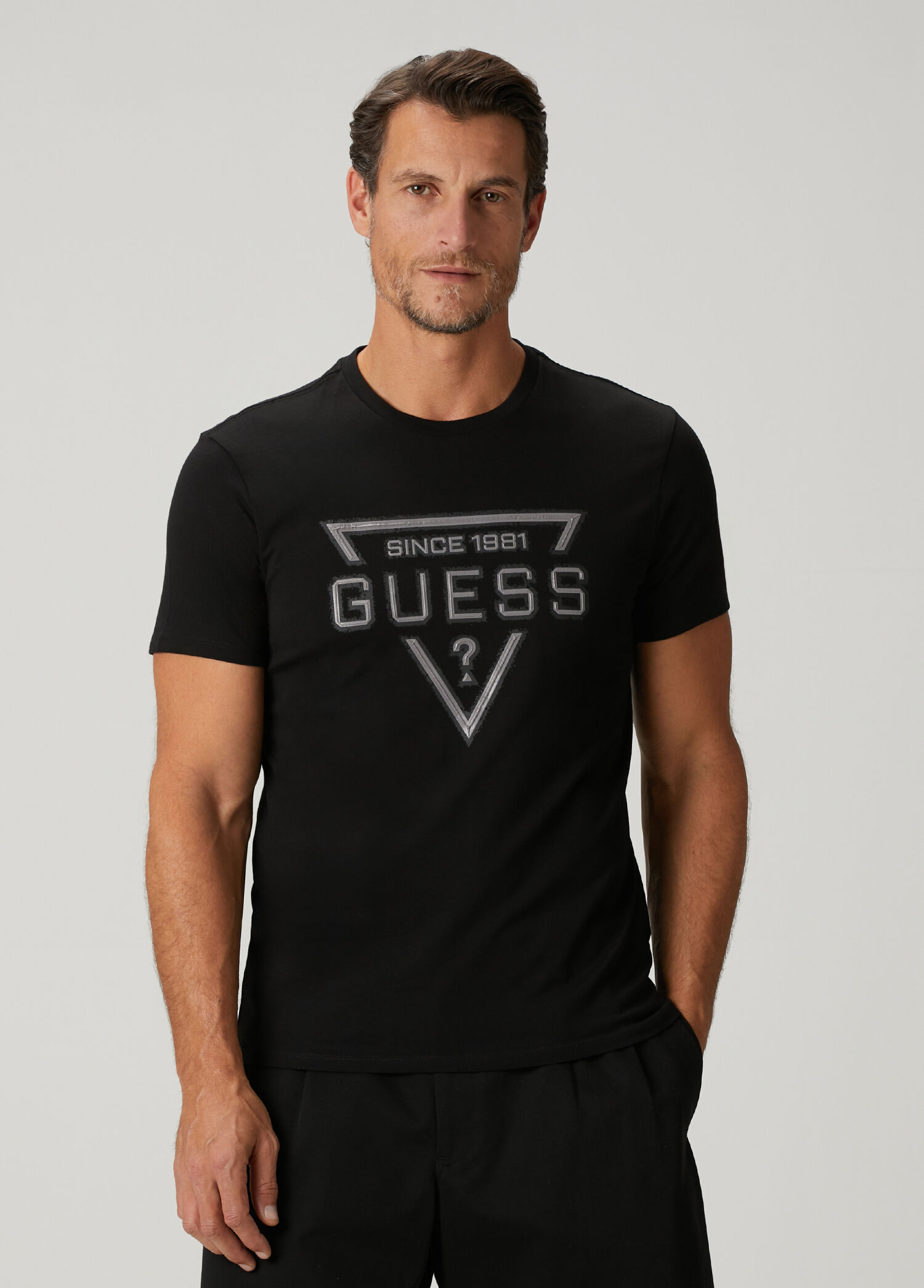 Slim Fit Siyah Jersey T-shirt