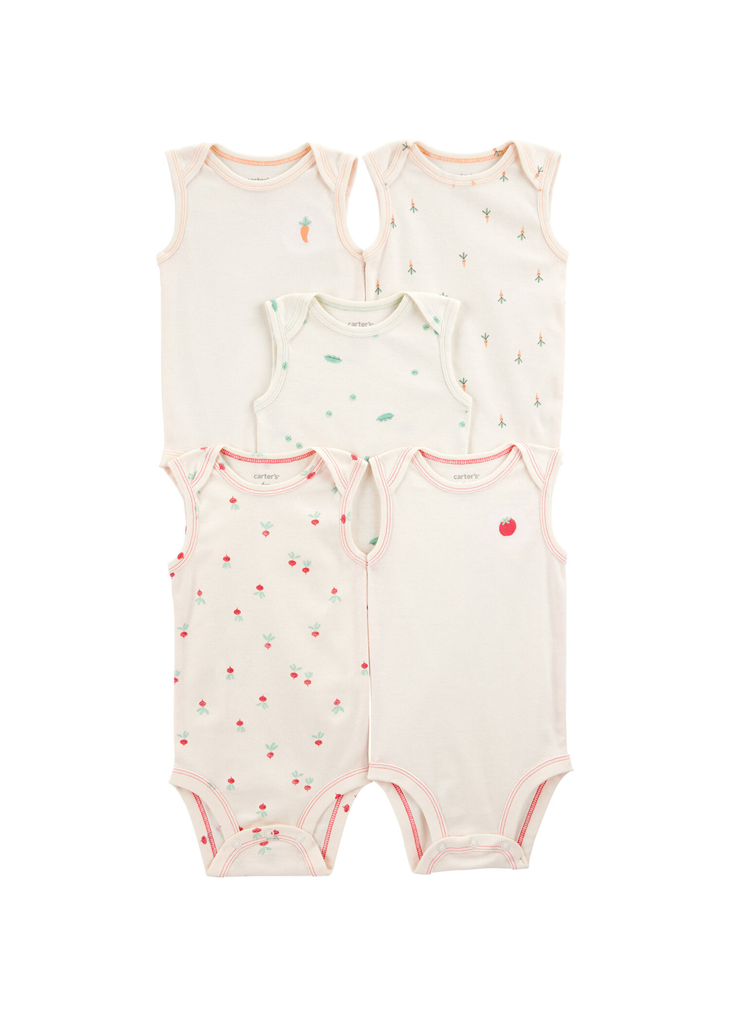 Layette Kısa Kollu Unisex Bebek 5'li Body Seti