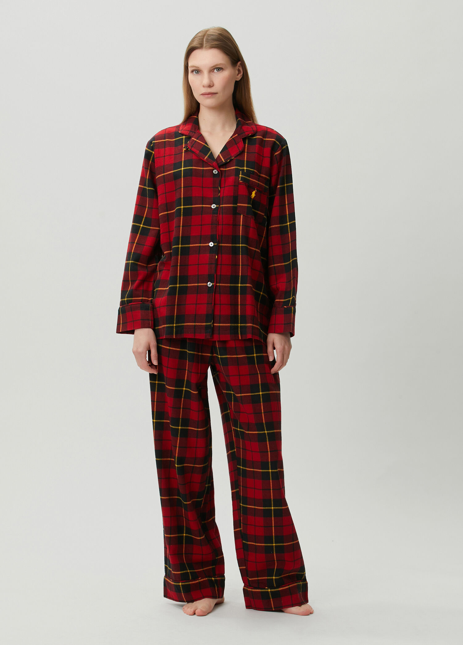 Kırmızı Ekoseli Pijama Takımı