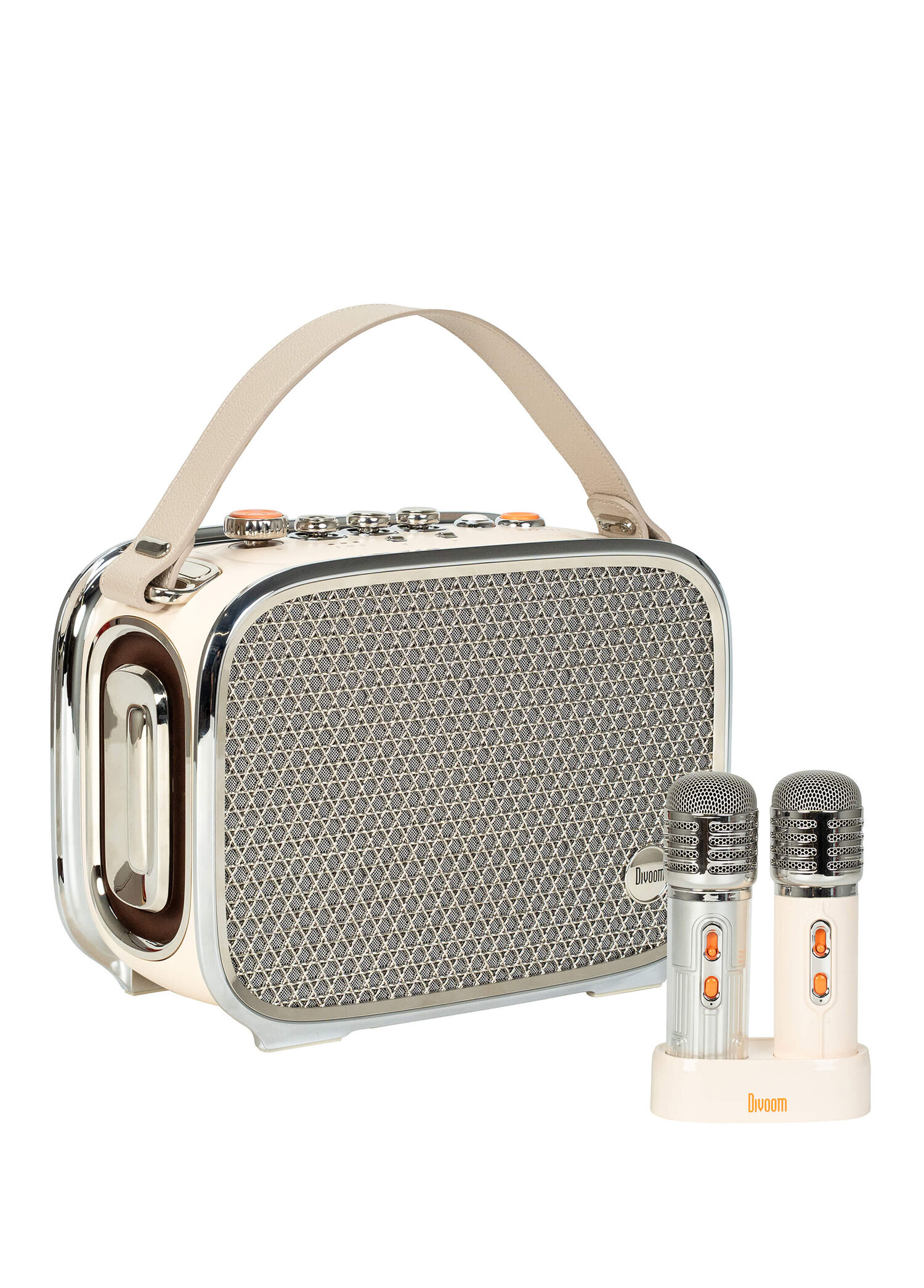 SongBird Ultra 100W Çift Mikrofonlu Karaoke Bluetooth Hoparlör, Taşınabilir Ses Bombası, 8 Saate Varan Çalma Süresi, Kablosuz, Beyaz