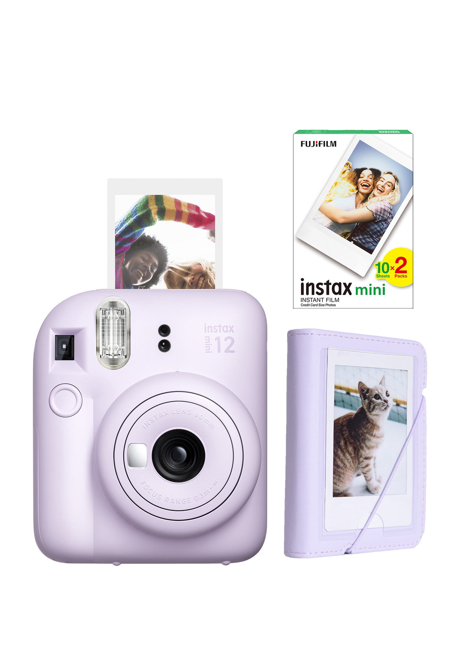 Instax Mini 12 Lila Fotoğraf Makinesi + 20'li Film ve Mini Albüm Seti