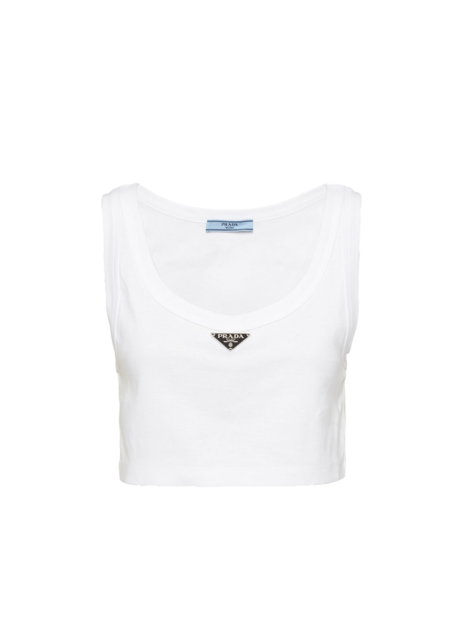 Beyaz Jarse Askılı Kadın Crop Bluz