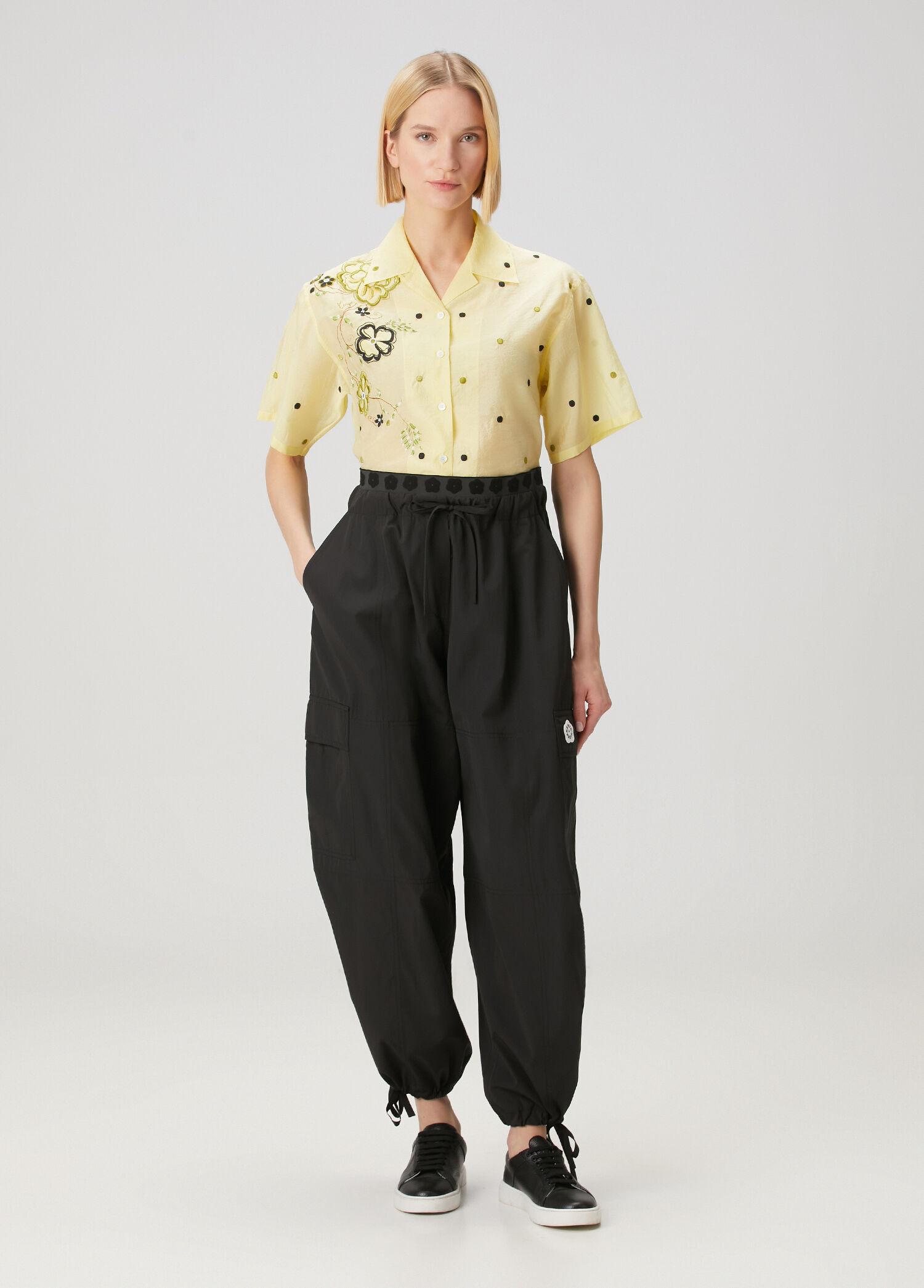 Boke Flower 2 0 Siyah Kargo Pantolon
