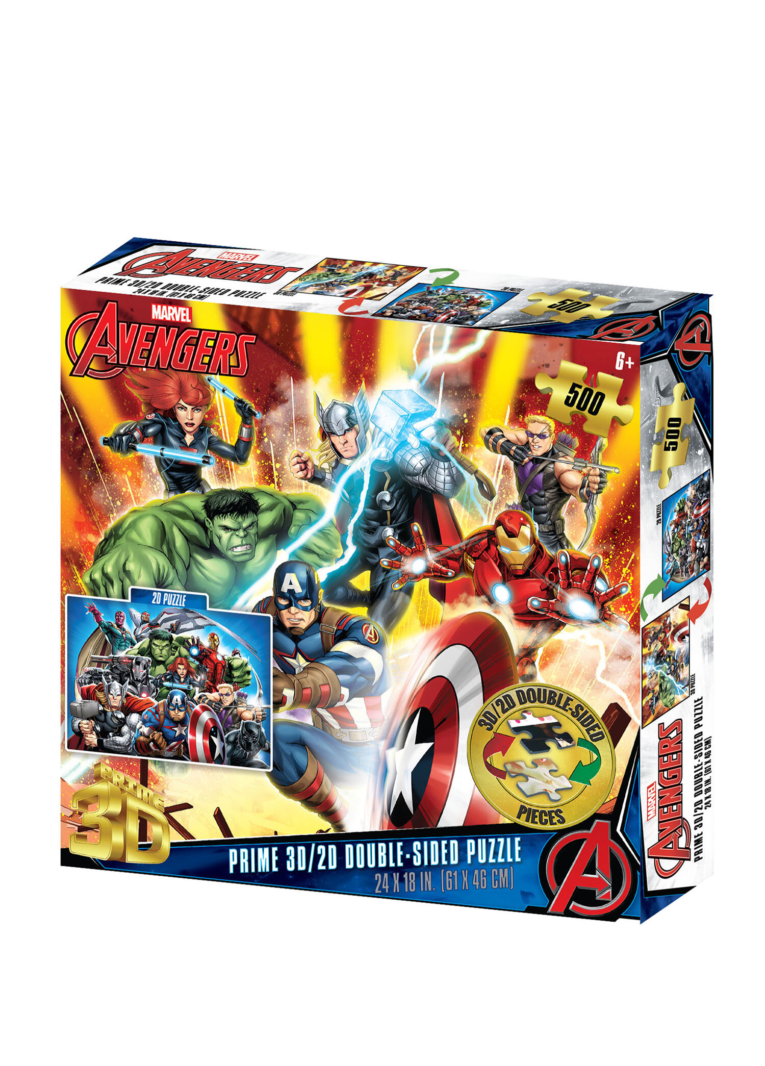 Marvel Avengers Çift Taraflı 500 Parça 3D Puzzle
