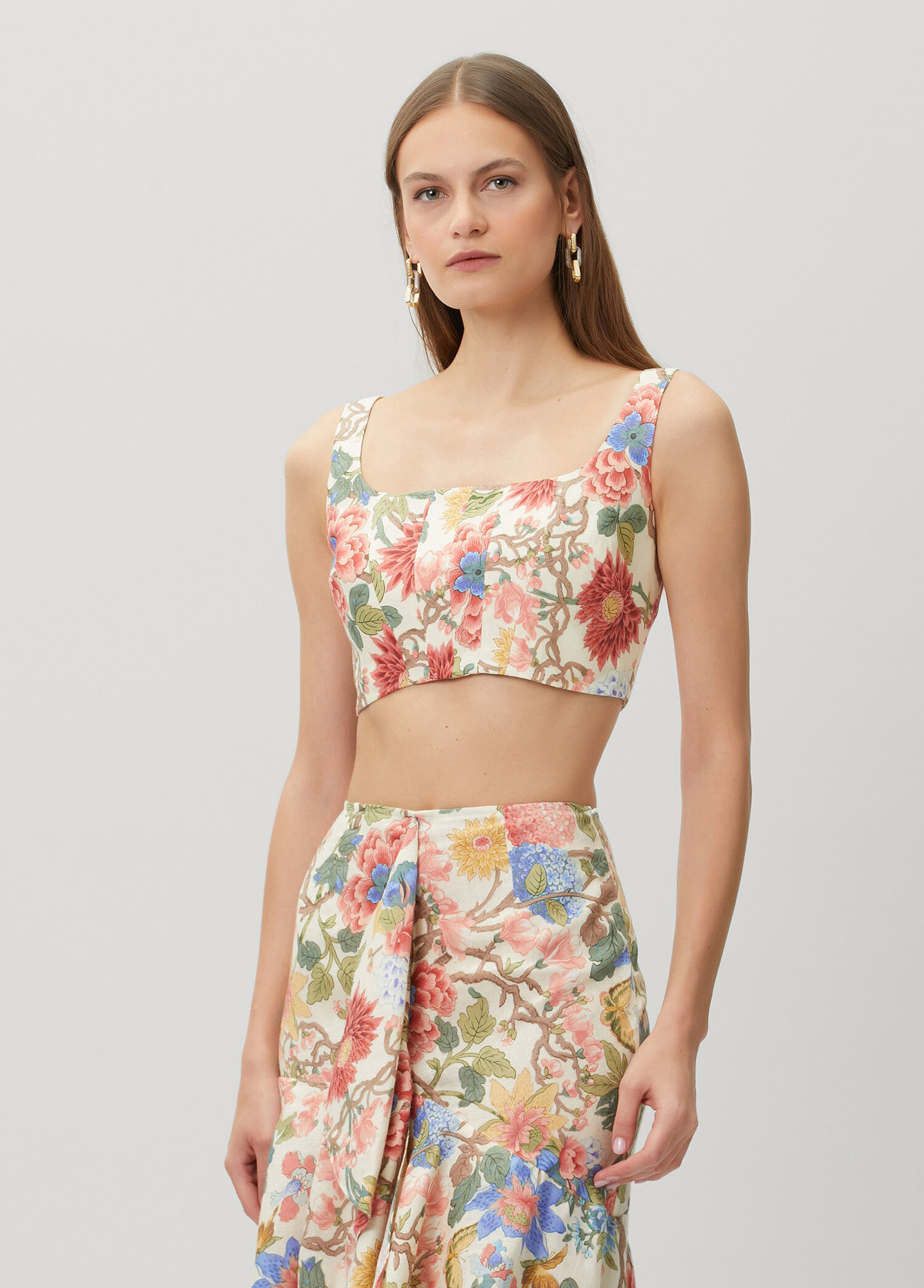 Persephone Keten Crop Plaj Bluzu