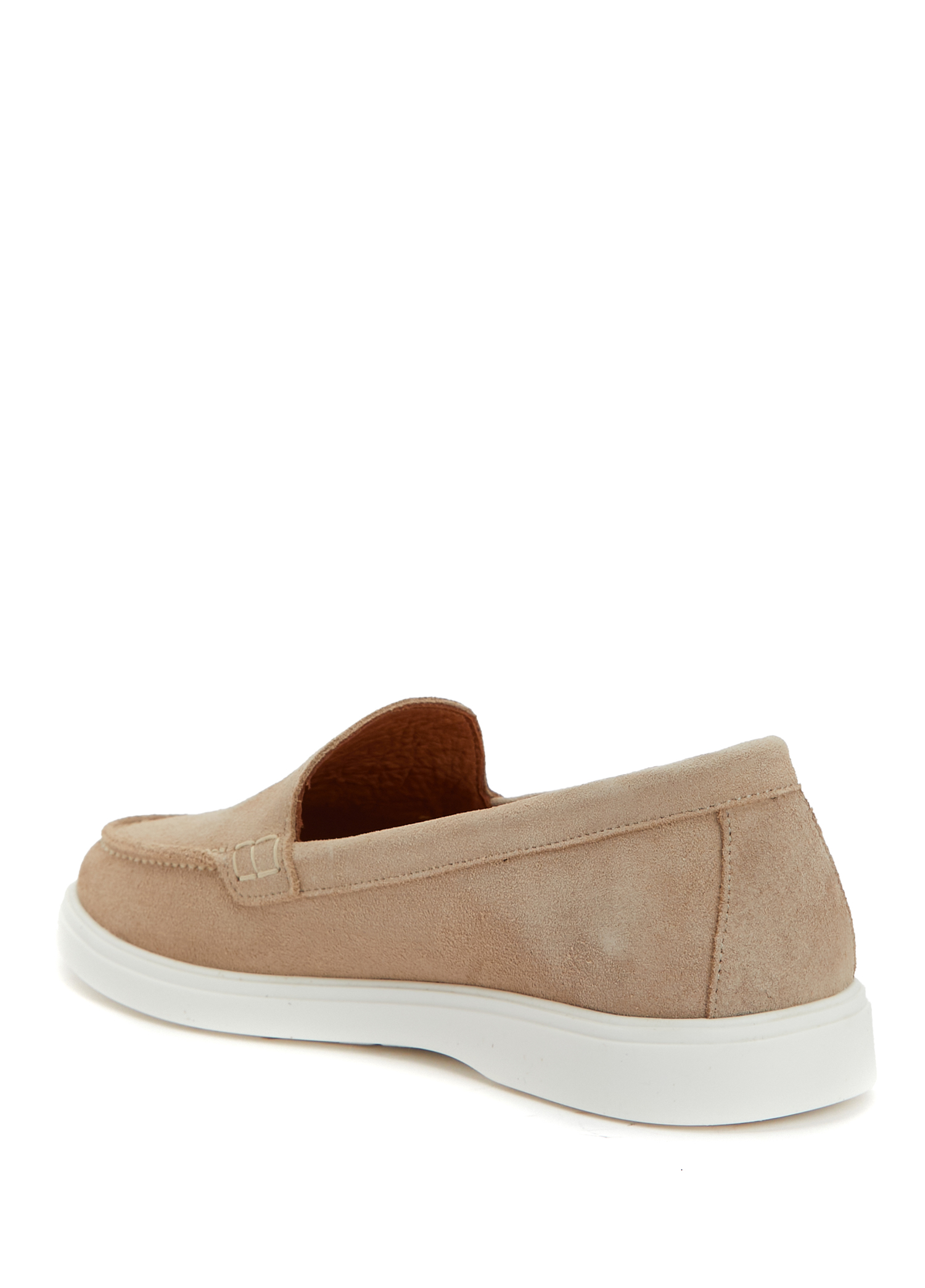 Bej Kadın Süet Loafer_2