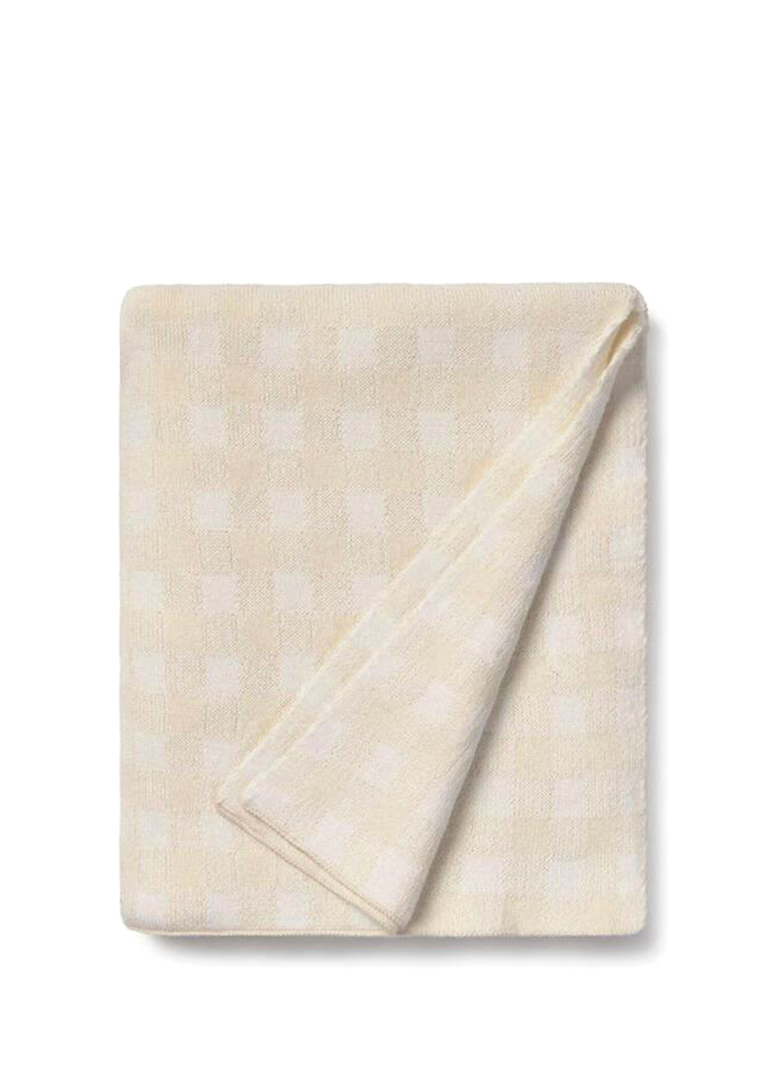 Vichy Ivory Bej Pamuklu Örgü Bebek Çocuk Battaniyesi 80 x 100 cm