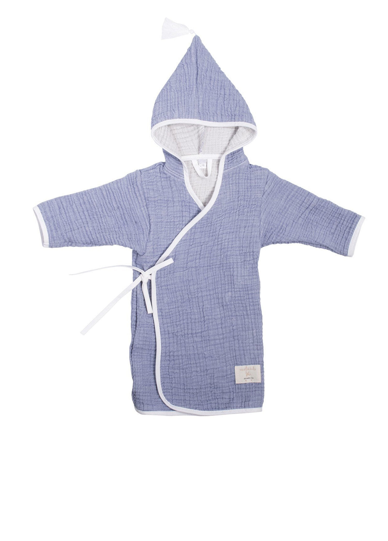 Marshmallow Denim Mavi Pamuklu Unisex Çocuk Kimono Bornoz