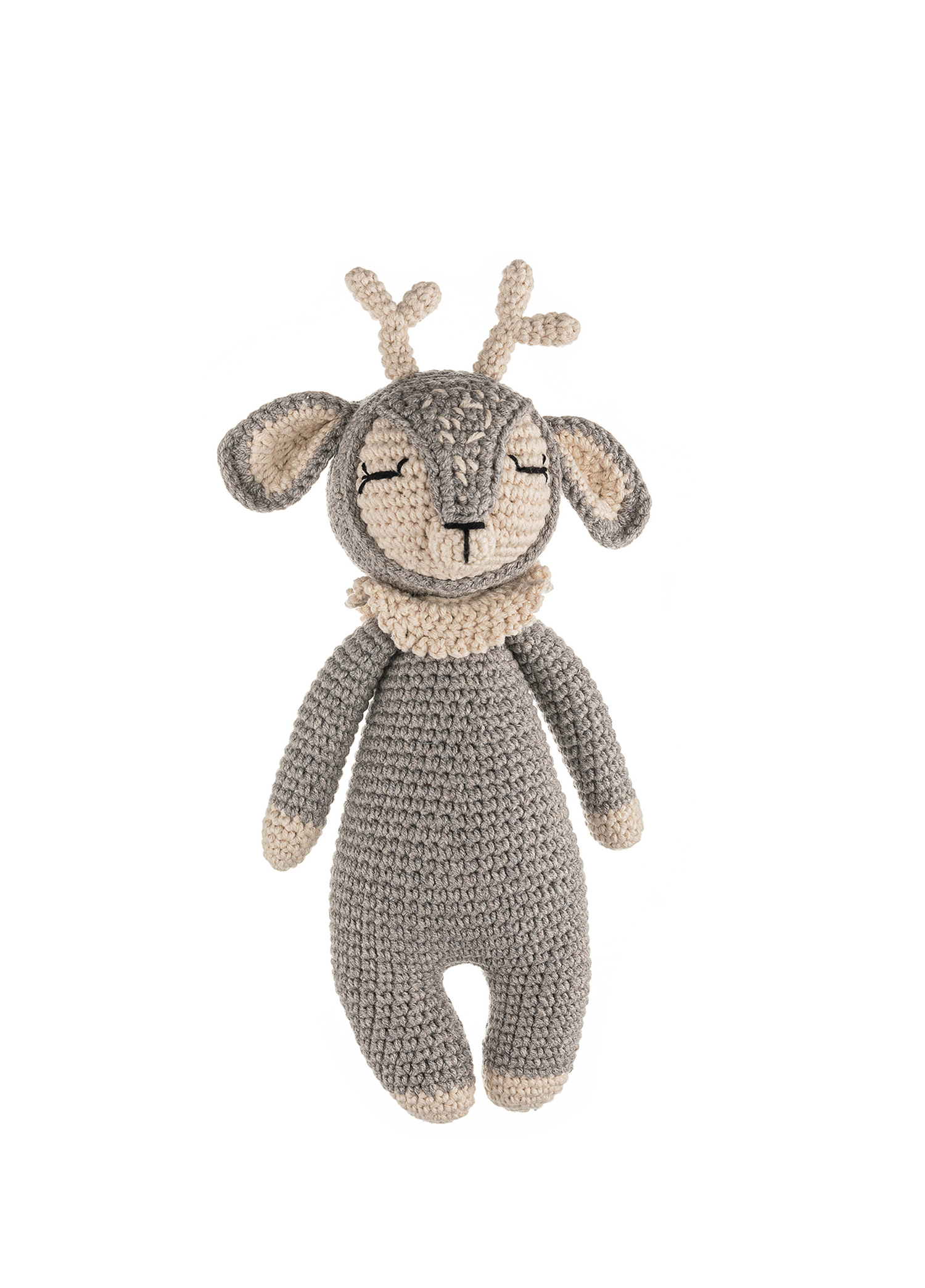 Cuddl Gri Geyik Oyuncak Amigurumi