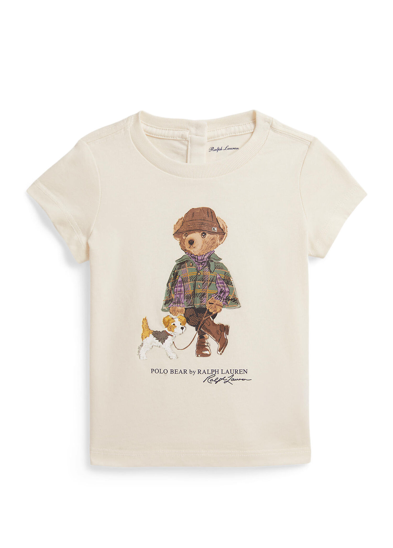 Krem Polo Bear Baskılı Kız Çocuk T-shirt