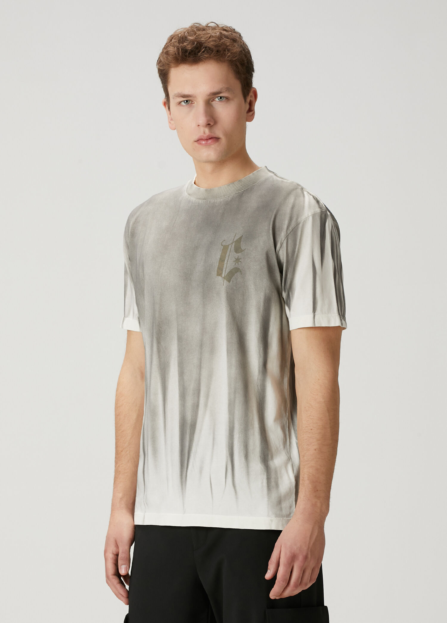 Marcelo Burlon - Ekru Çizgi Detaylı T-shirt - Ekru