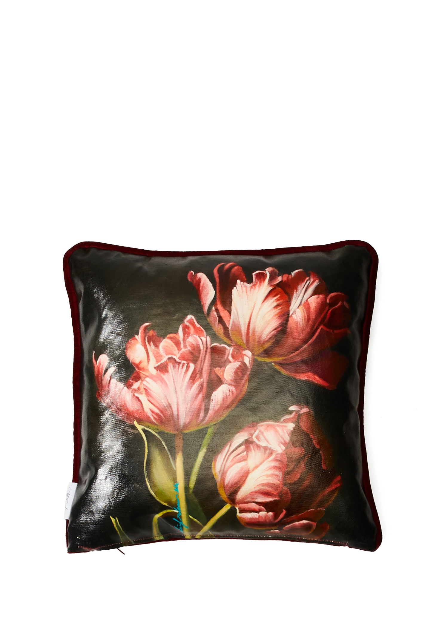 Tulip Yağlı Boya 35x35 cm Dekoratif Yastık