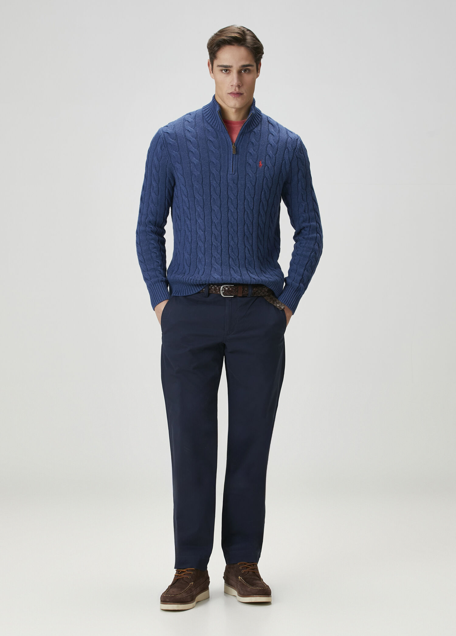 Polo Ralph Lauren Lacivert Erkek Lacivert Örgü Dokulu Kazak