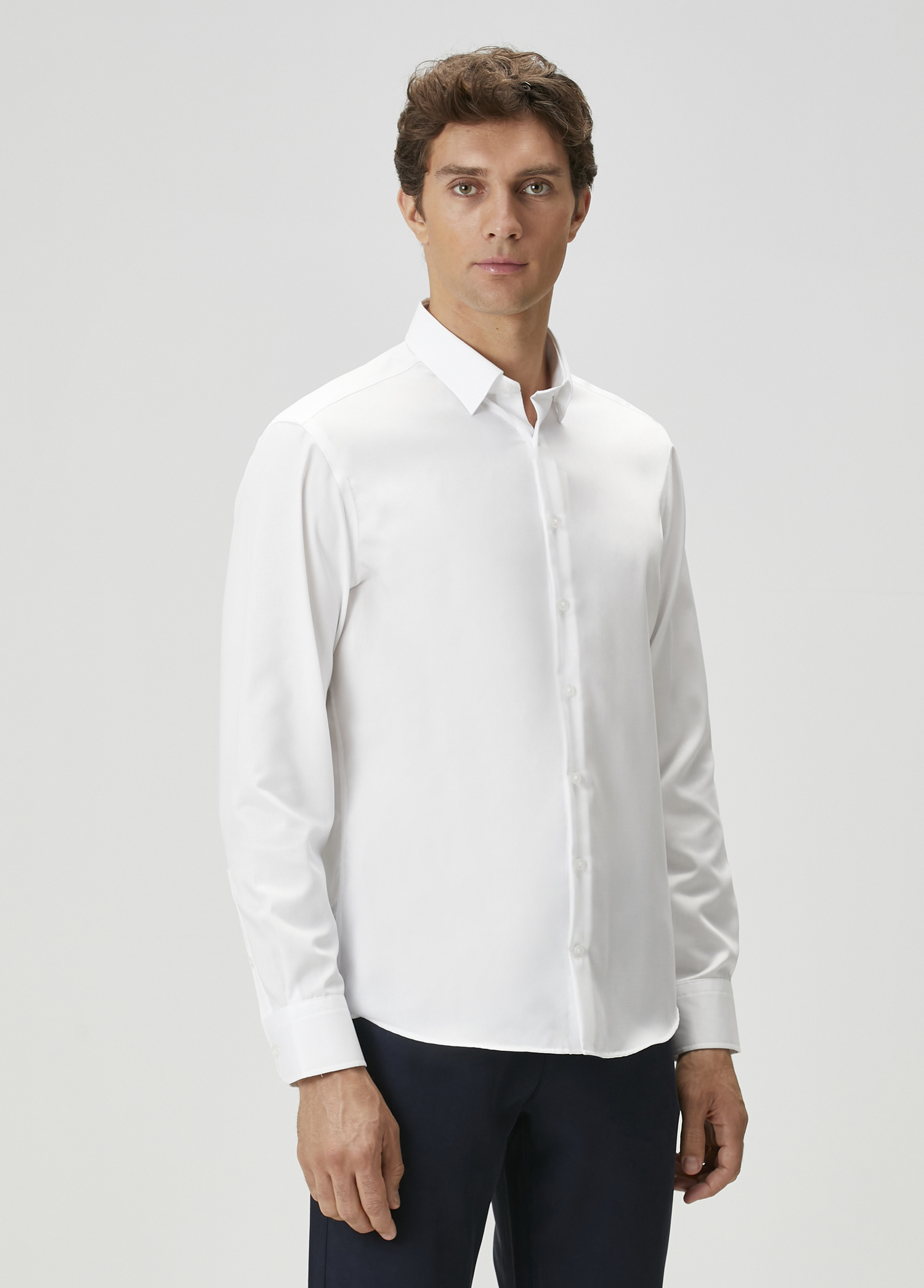 Comfort Fit Beyaz Non-iron Gömlek_1