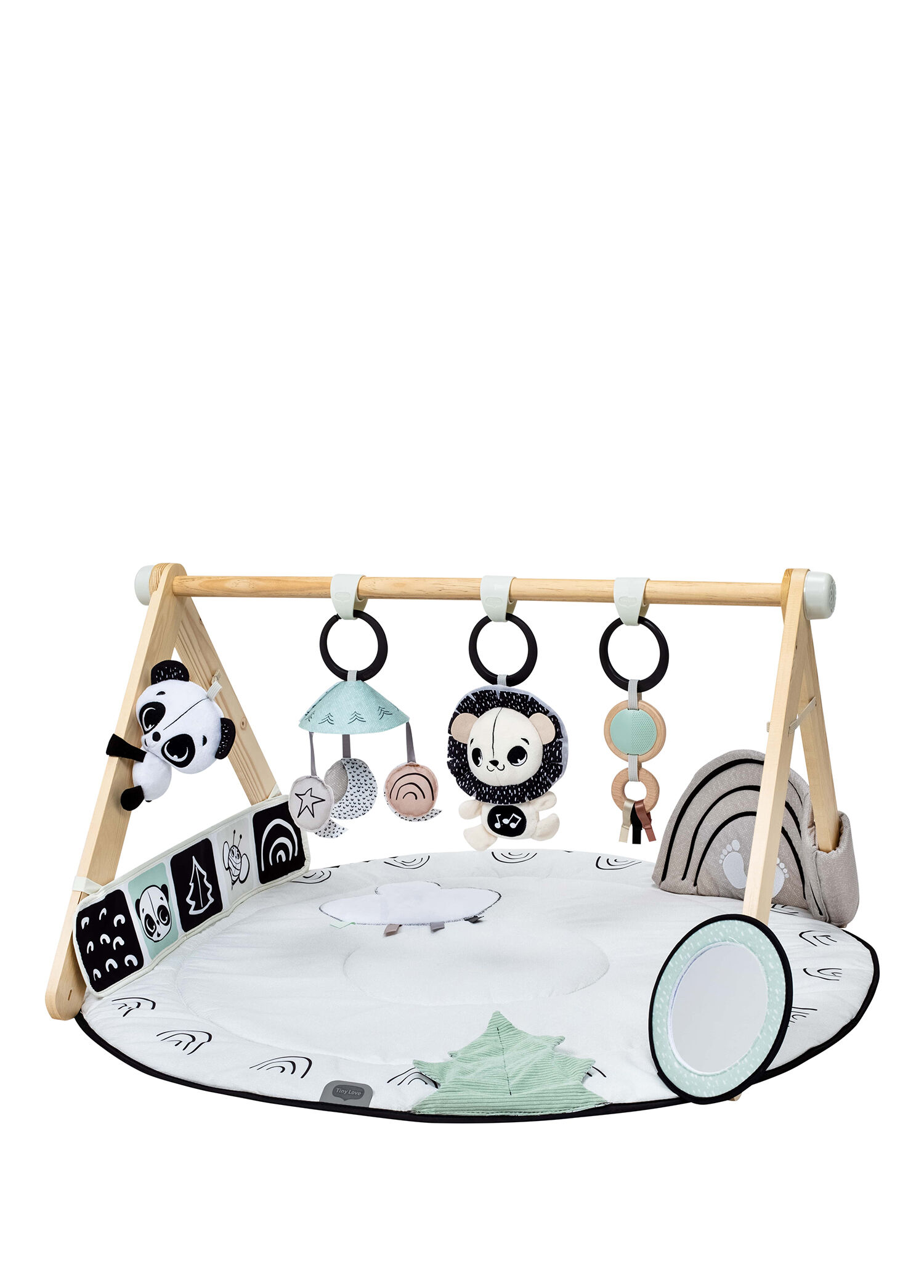 Black & White Koleksiyonu Ahşap Detaylı Jimnastik Merkezi Oyun Halısı