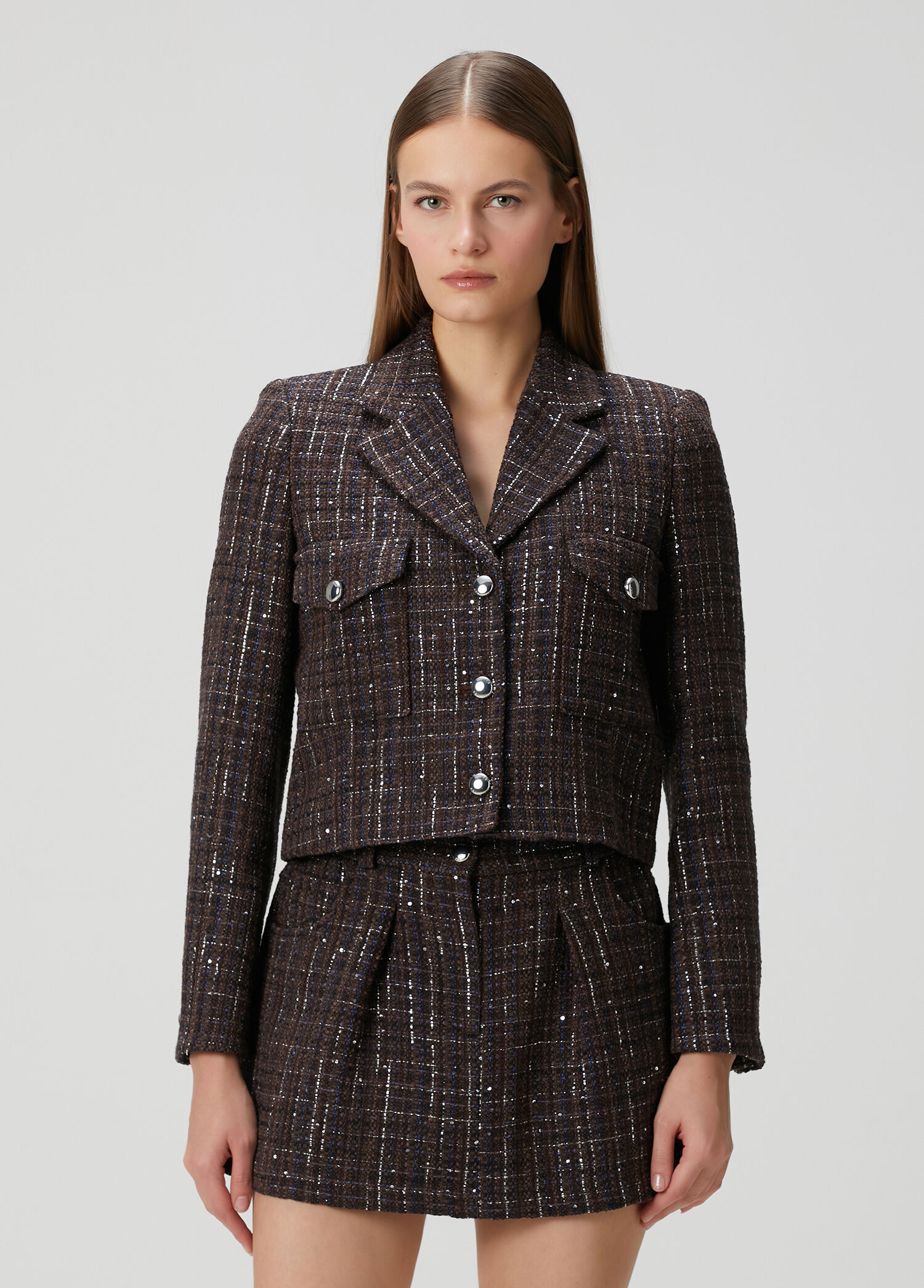 Vibrown Kahverengi Tweed Ceket