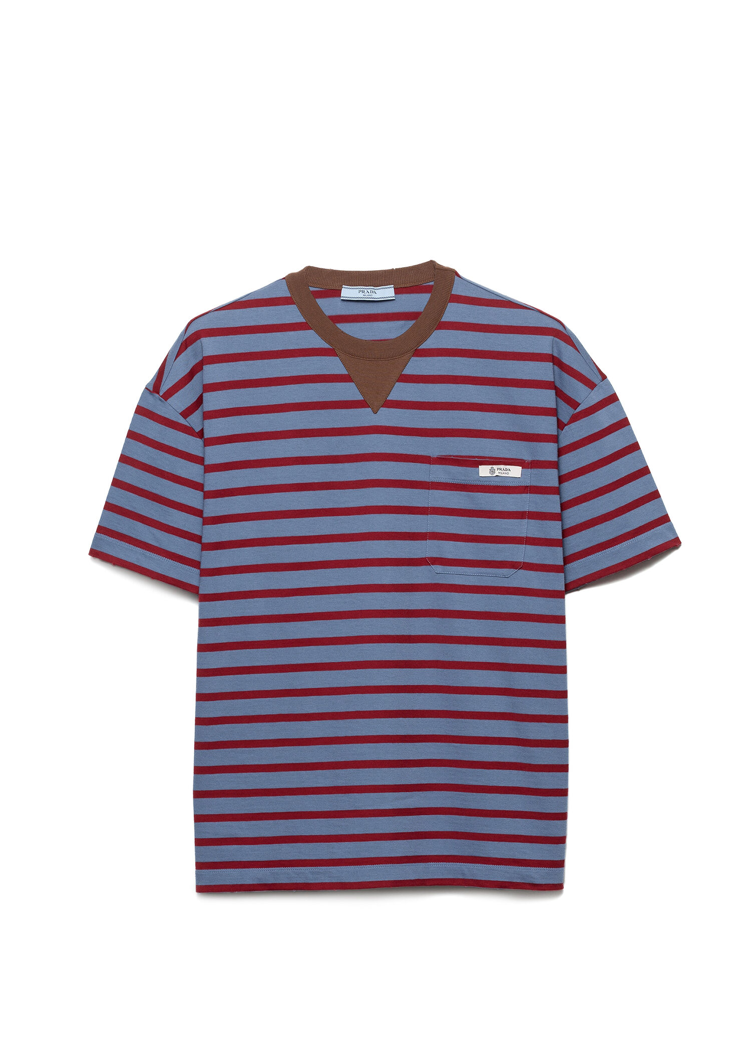 Mavi Çizgili Jarse Kısa Kollu Kadın Oversize T-shirt