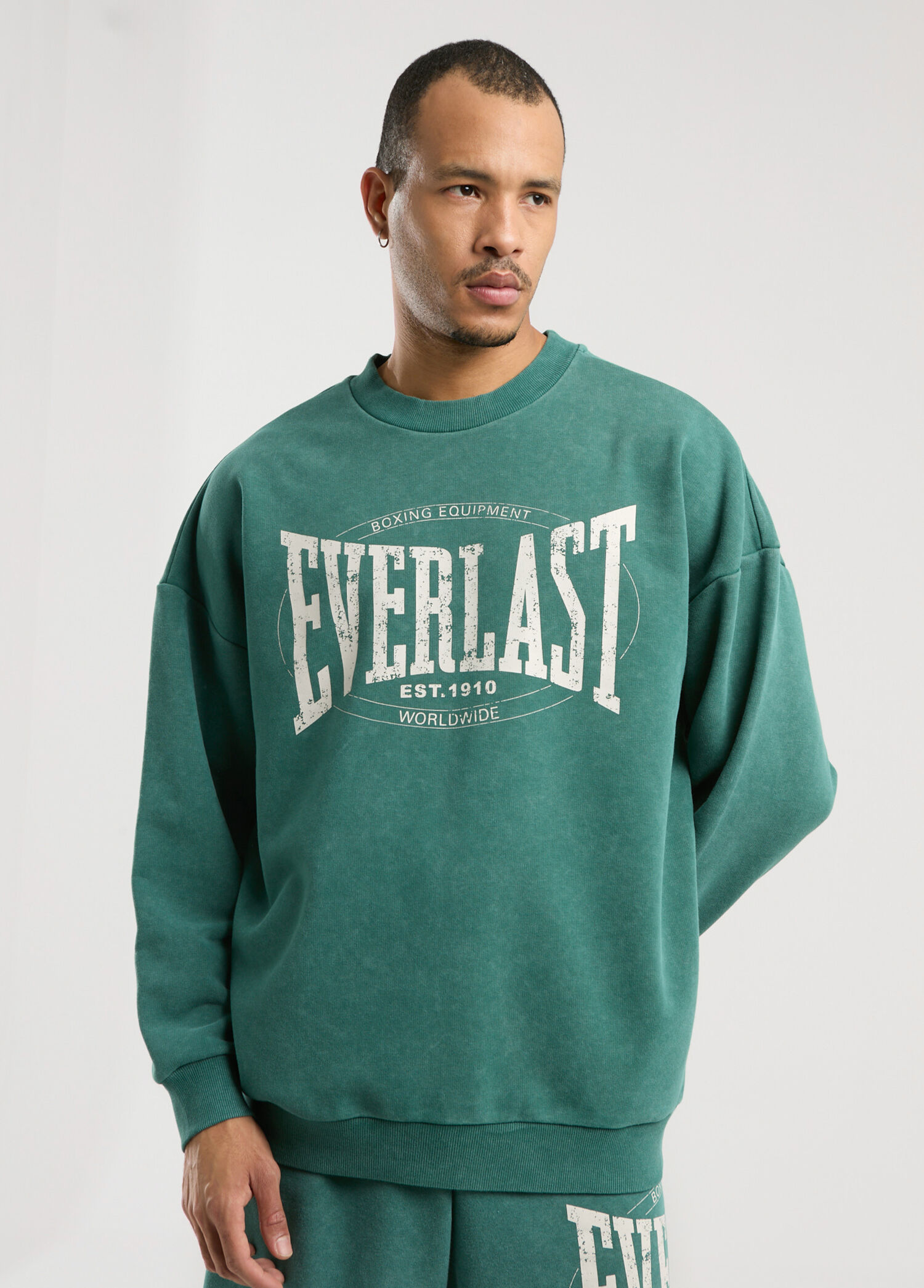 Authentic Boxing Koyu Yeşil Erkek Spor Sweatshirt