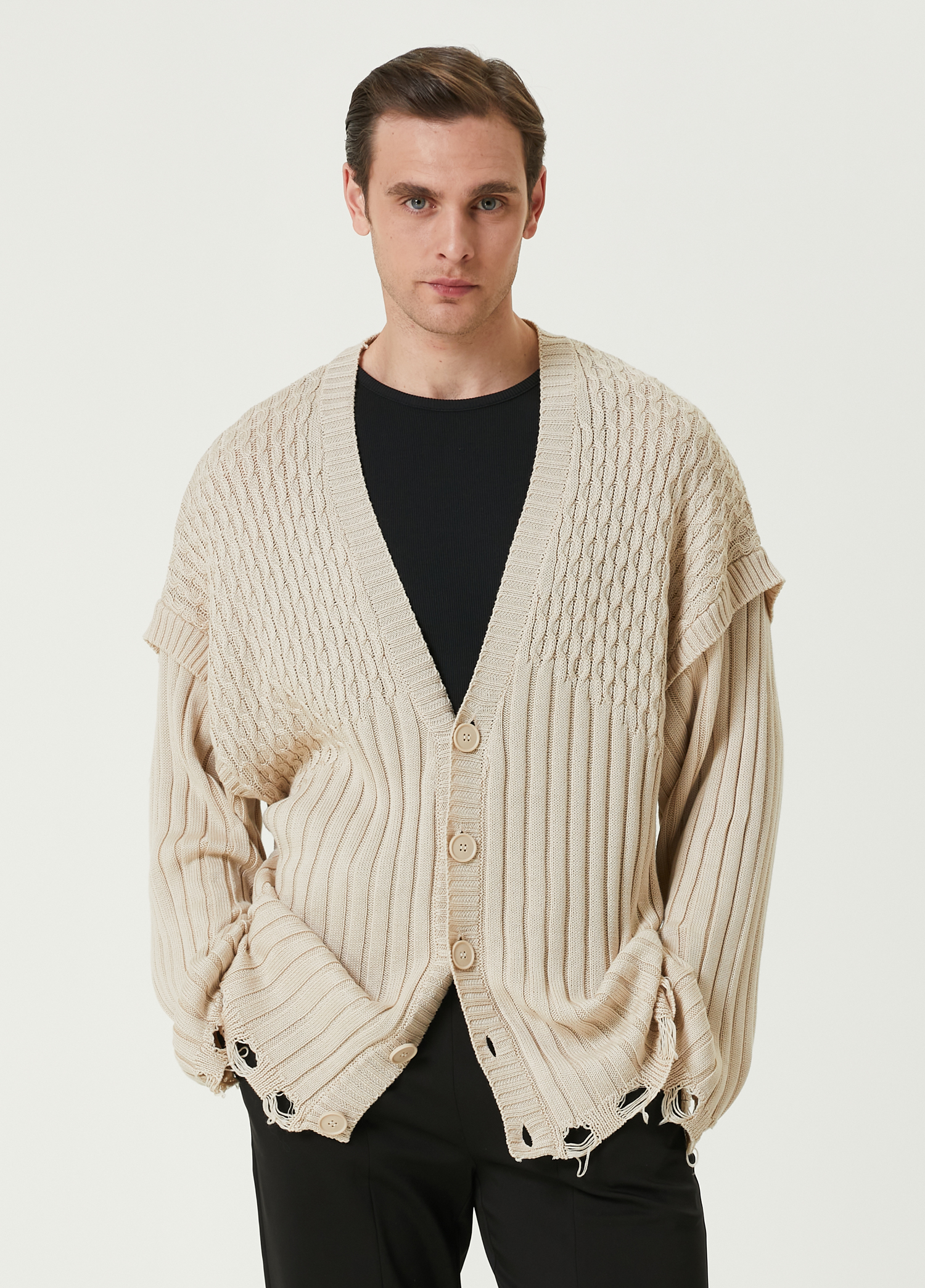 Soft Knit Cardigan Düğmeli Erkek Hırka