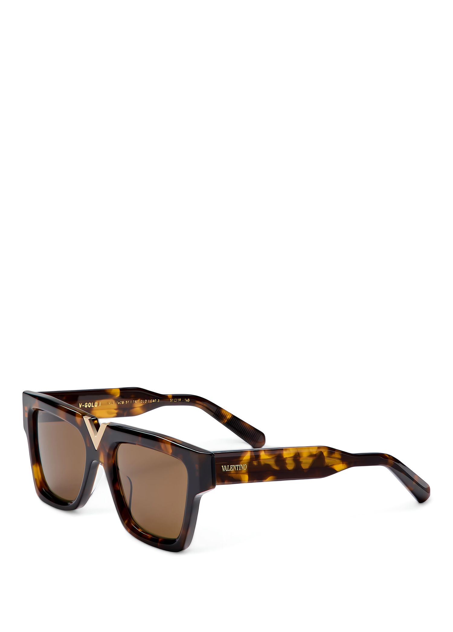 Valentino Garavani VLS-162-A-51 51mm Valentino Garavani - V-Gold I Vls-162B-51 Havana Acetate  main image 2