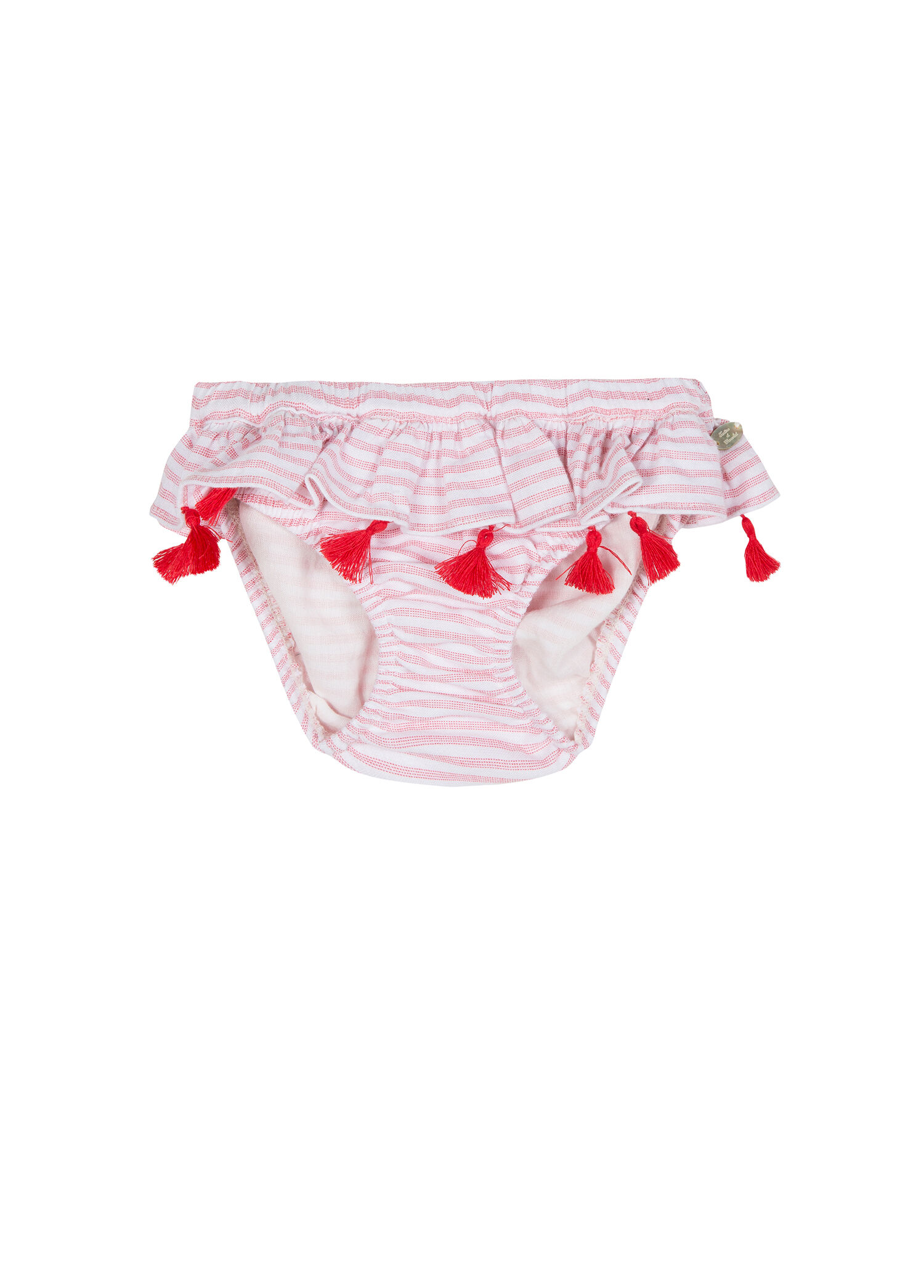 Renkli Püsküllü Koton Kız Bebek Bikini Altı