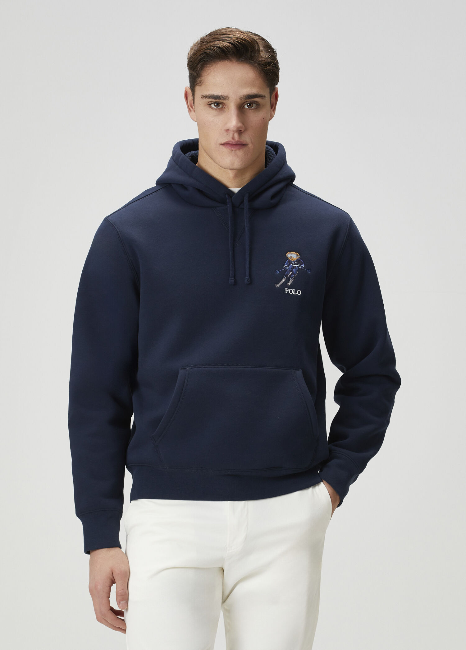 Ski Bear Koyu Lacivert Kapüşonlu Sweatshirt