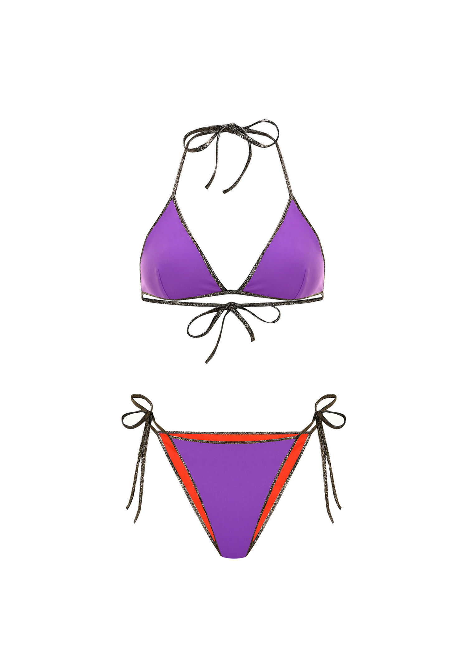 Mira Mor Turuncu Çift Taraflı Kadın Üçgen Bikini Takımı
