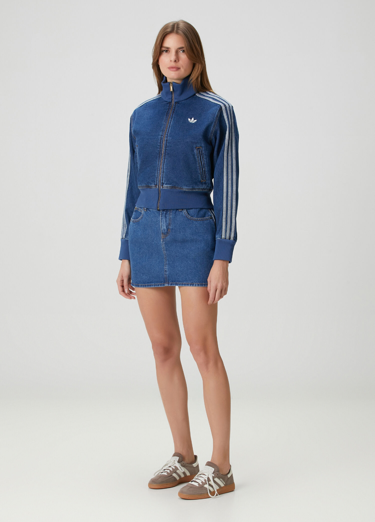 3 Stripes Mavi Denim Etek