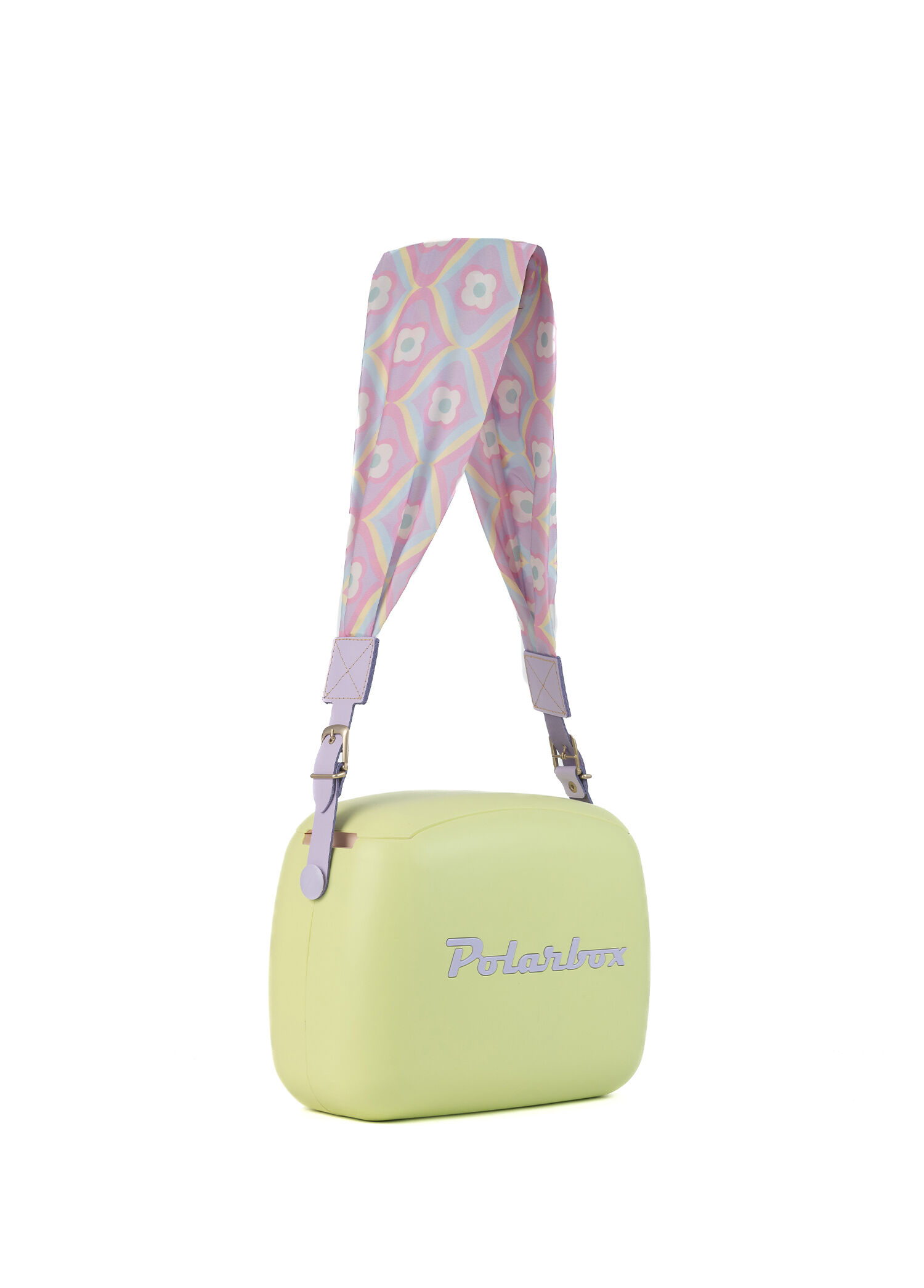 Prinkstyle Retro Classic Green Lilac Pamuk ve Deri Kayışlı Soğuk ve Sıcak Tutucu Yemek Çantası 6 Lt