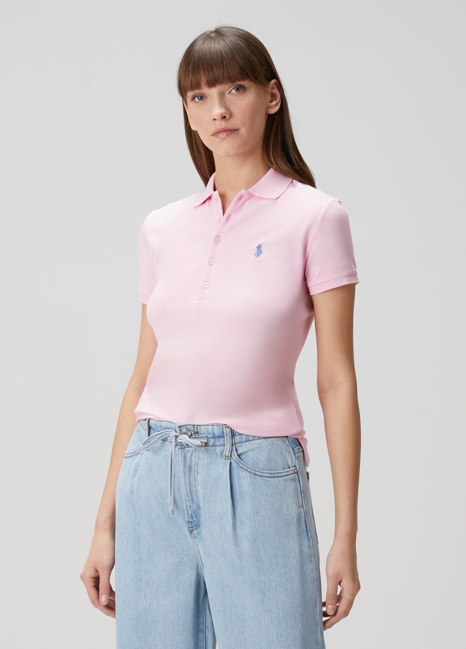 Pembe Polo Yaka T-shirt