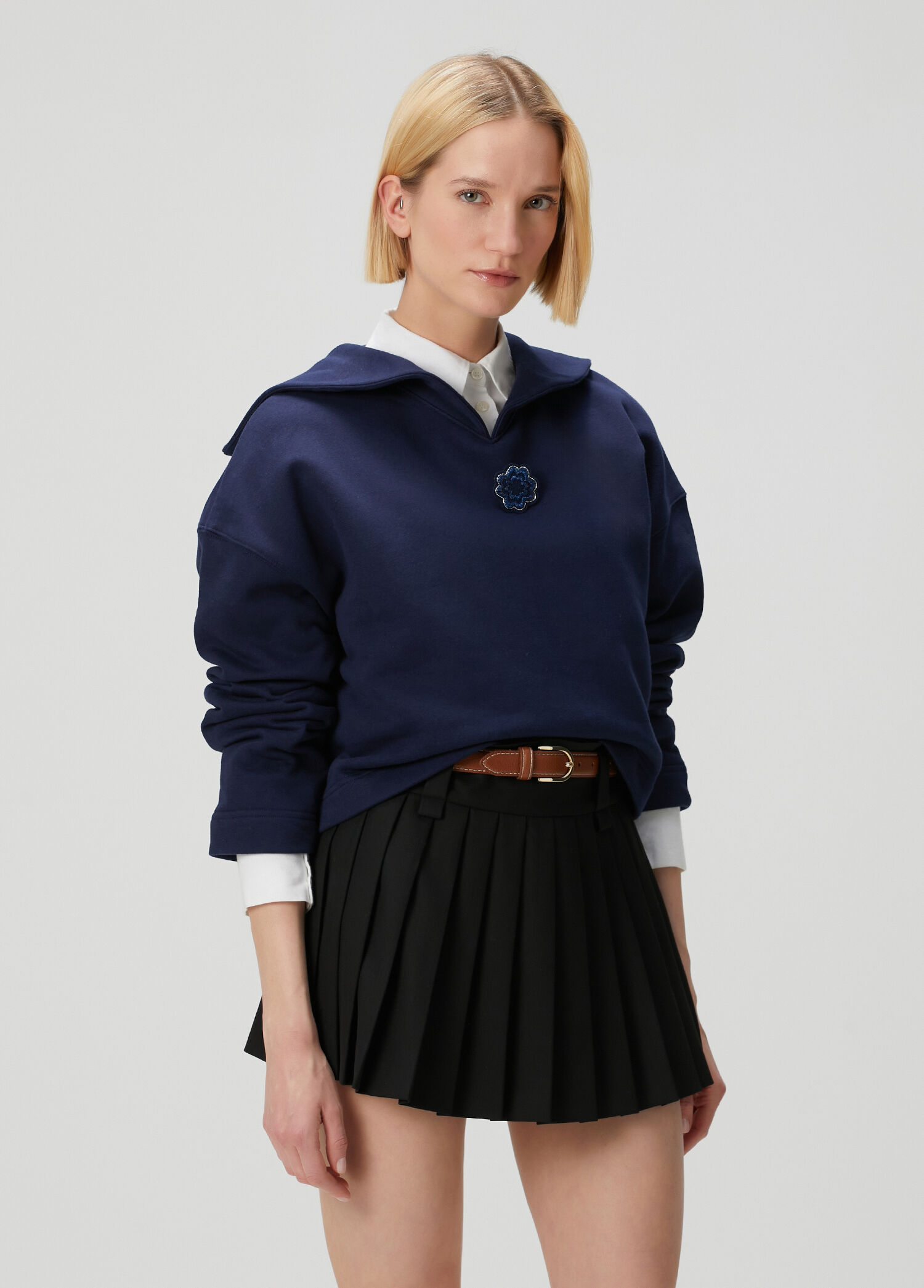 Toga Lacivert Polo Sweatshirt