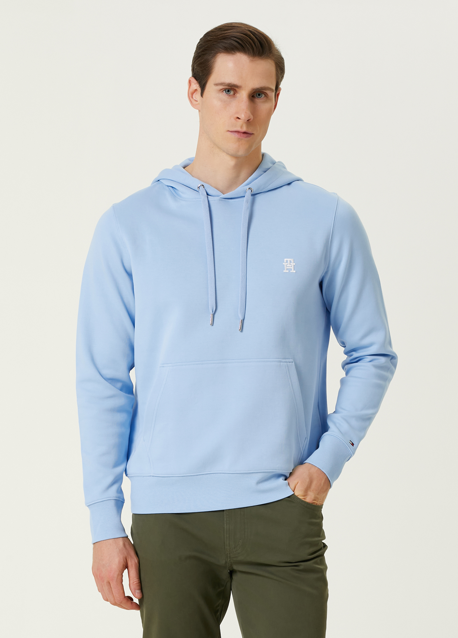 Mavi Kapüşonlu Sweatshirt